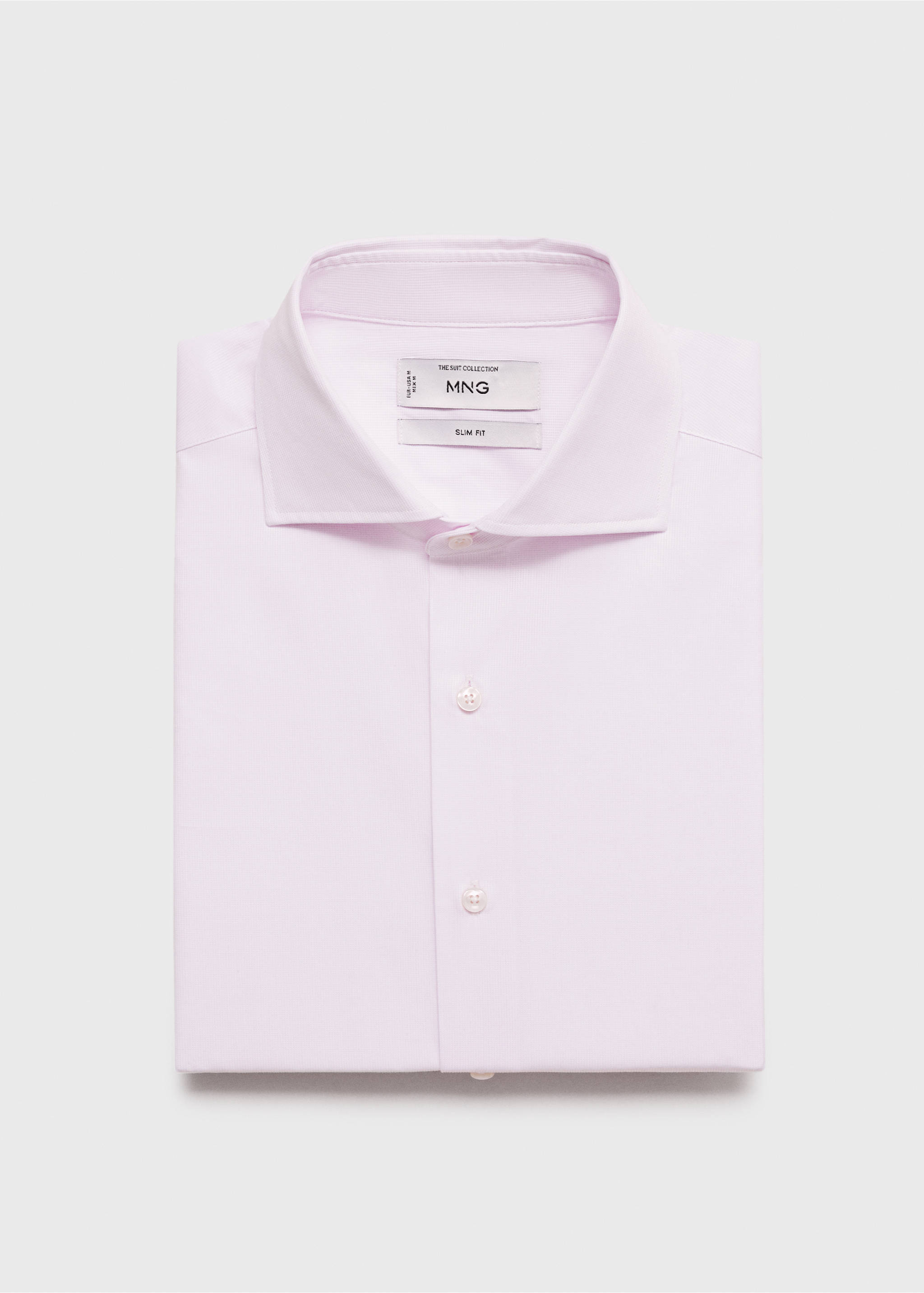 Slim Fit-Anzughemd aus 100 % Baumwolle - Detail des Artikels 8, Rosa. Ref: 87090606-00.