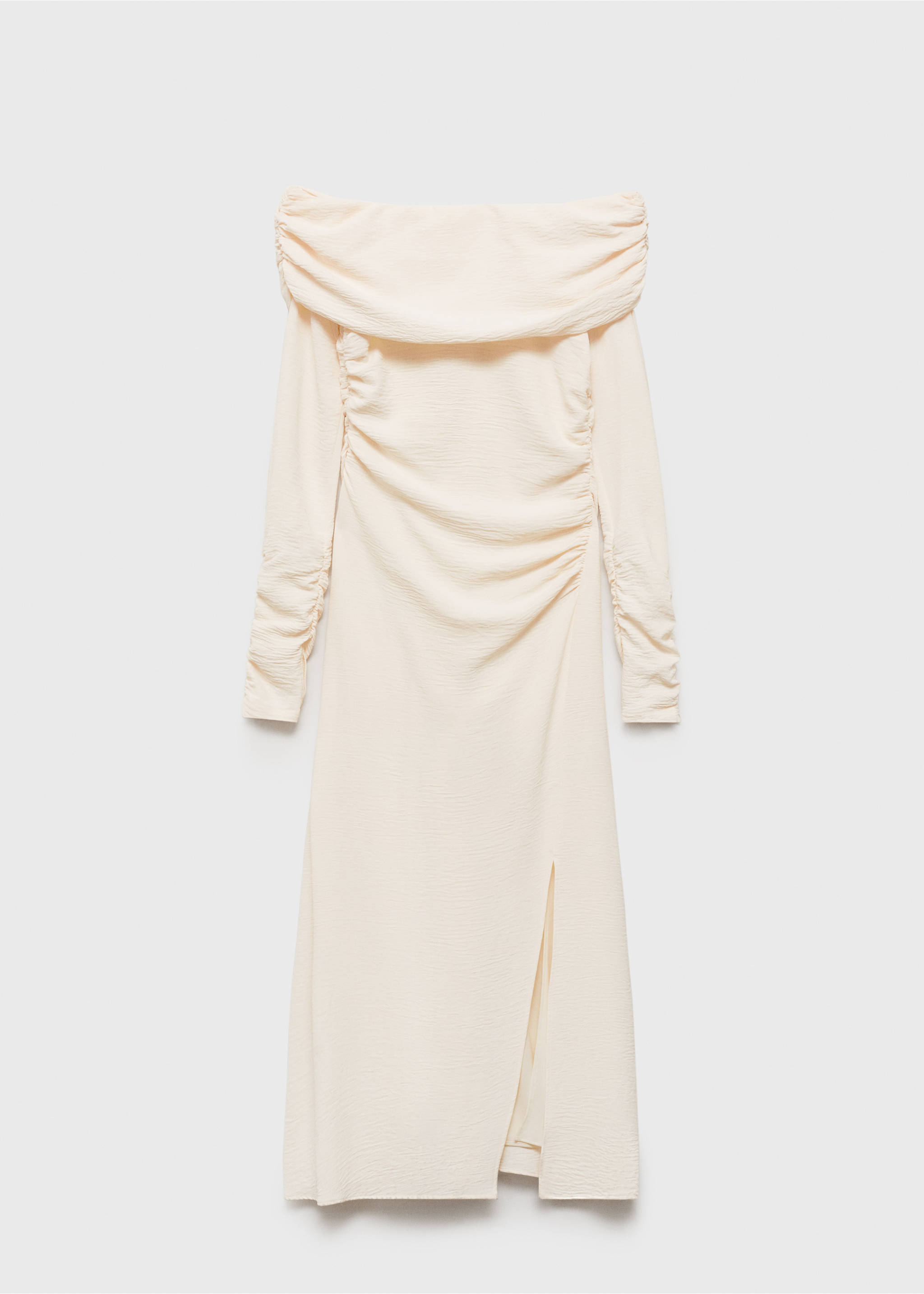 Off-the-shoulder draped dress - Article without model, White. Ref: 87090608-00.