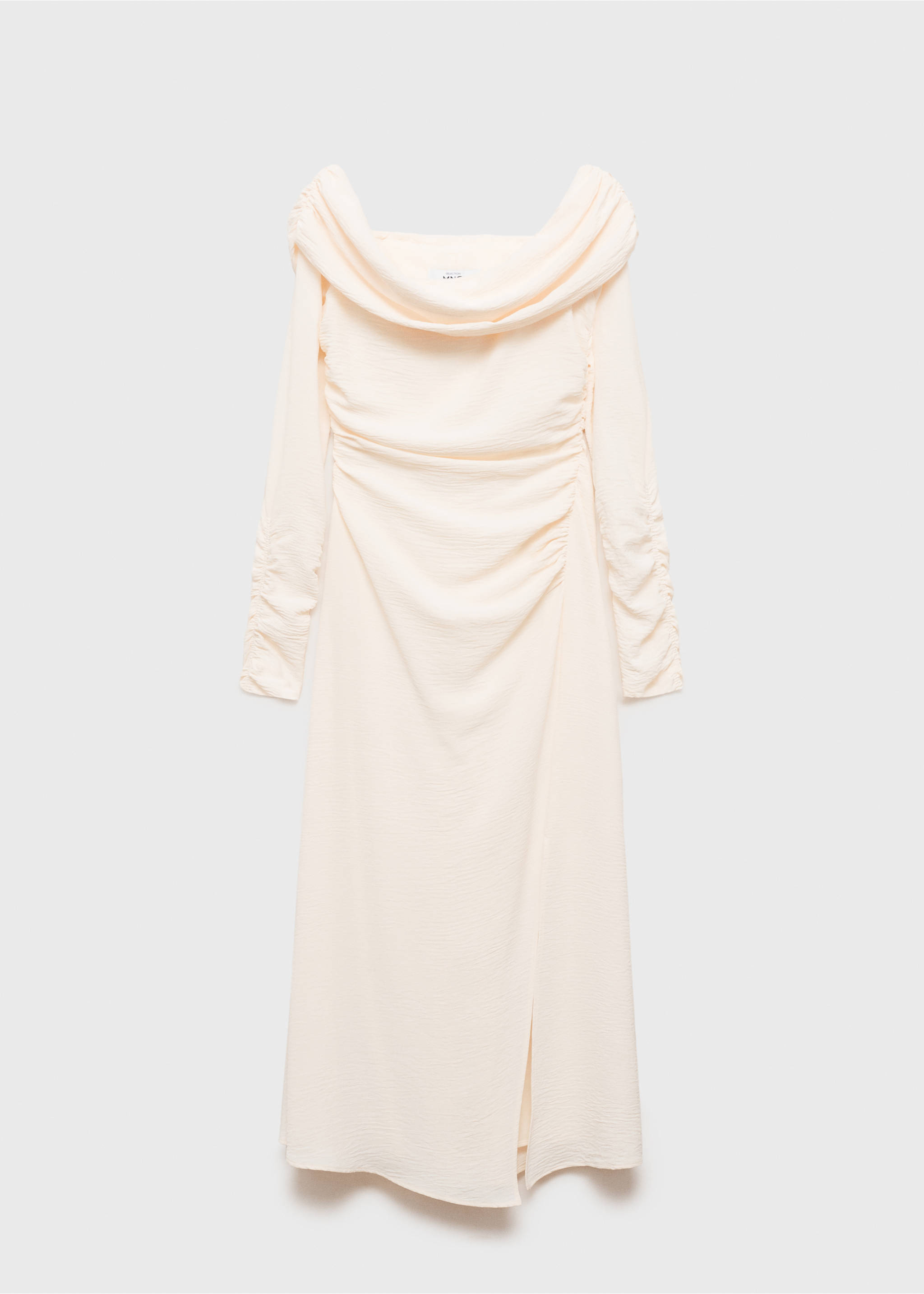 Off-the-shoulder draped dress - Article without model, White. Ref: 87090608-00.