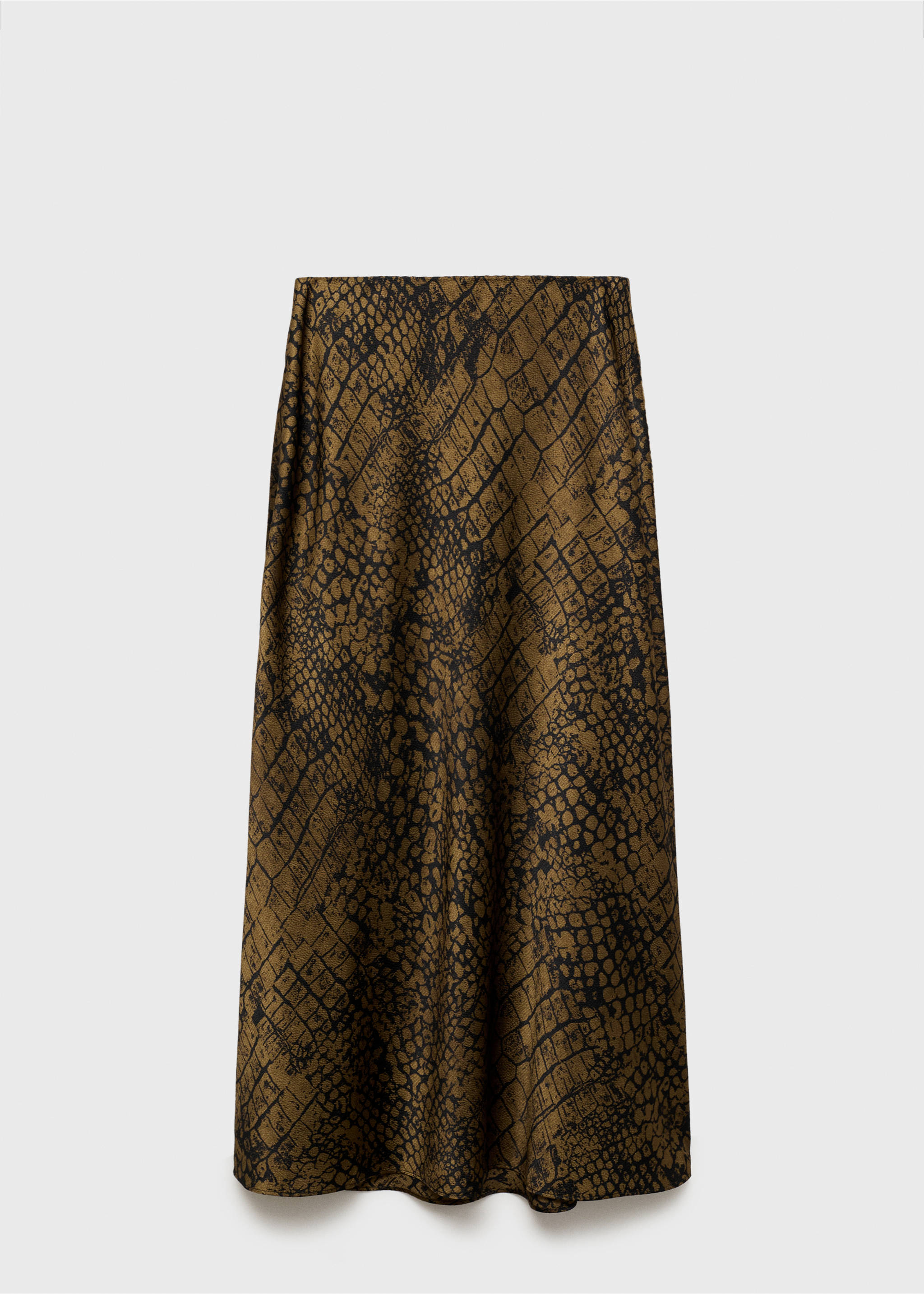 Coco print flared skirt - Article without model, Brown. Ref: 87090609-00.