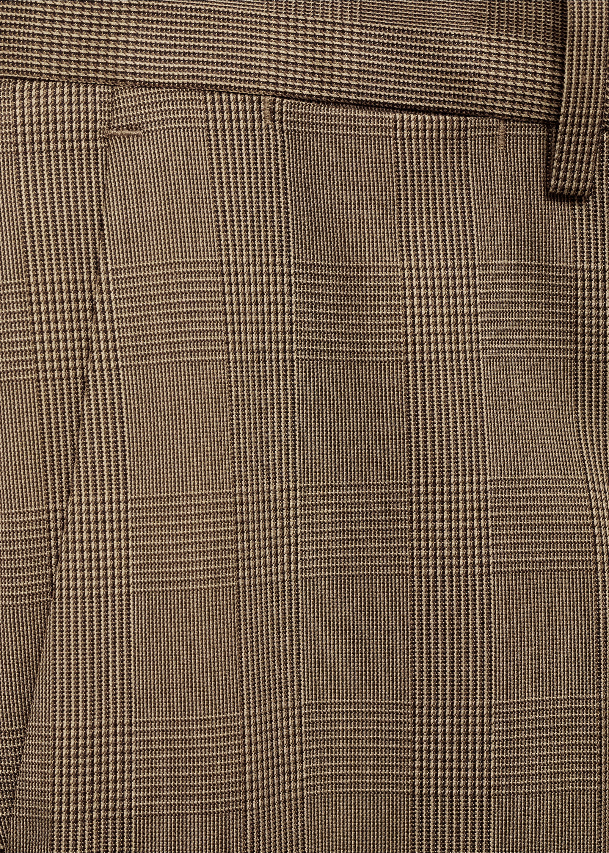 Milan Prince of Wales check suit trousers - Details of the article 0, Medium Brown. Ref: 87090612-00.