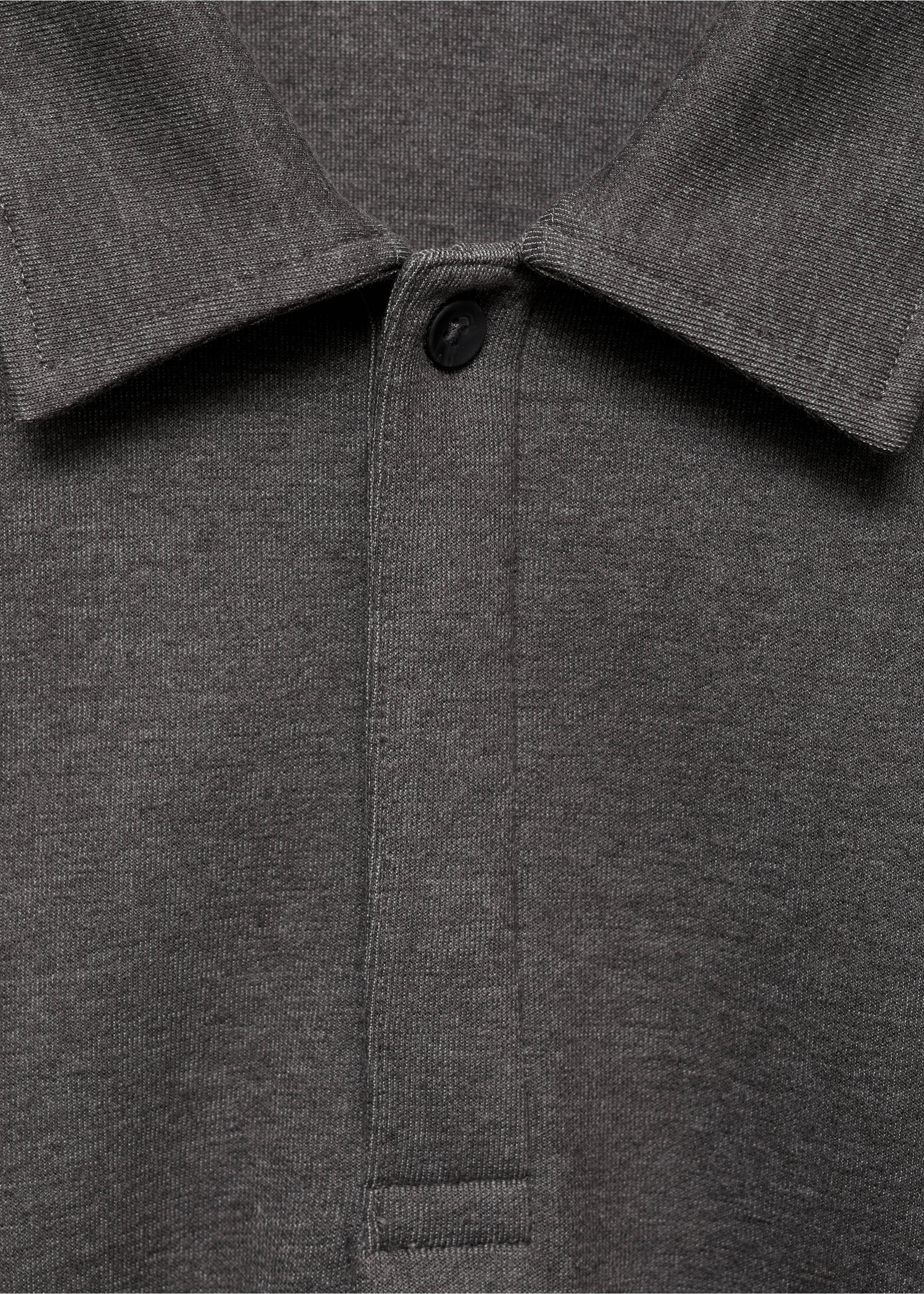 Polo sweatshirt with embroidery detail - Details of the article 8, Medium Heather Grey. Ref: 87090614-00.
