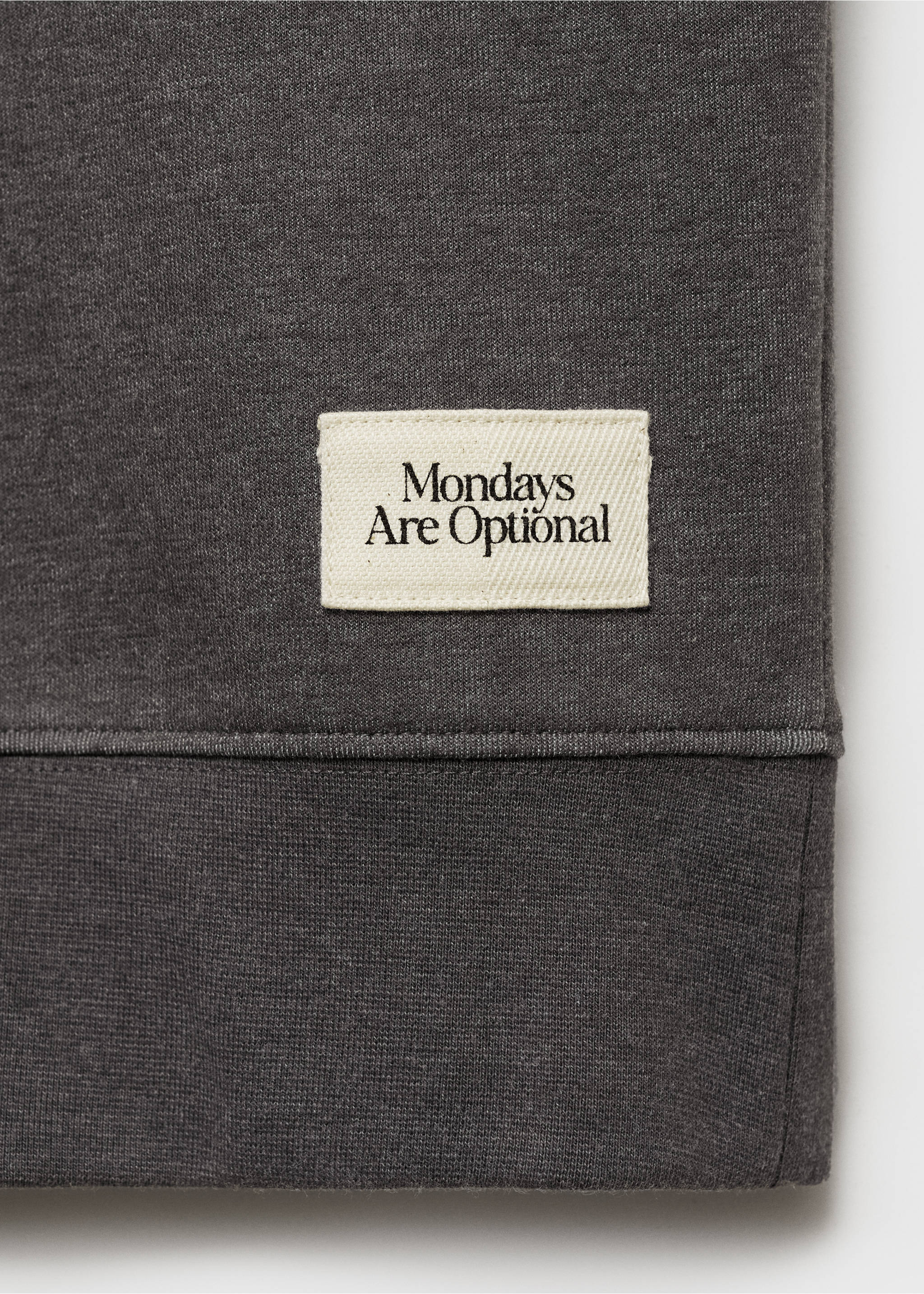 Polo sweatshirt with embroidery detail - Details of the article 0, Medium Heather Grey. Ref: 87090614-00.