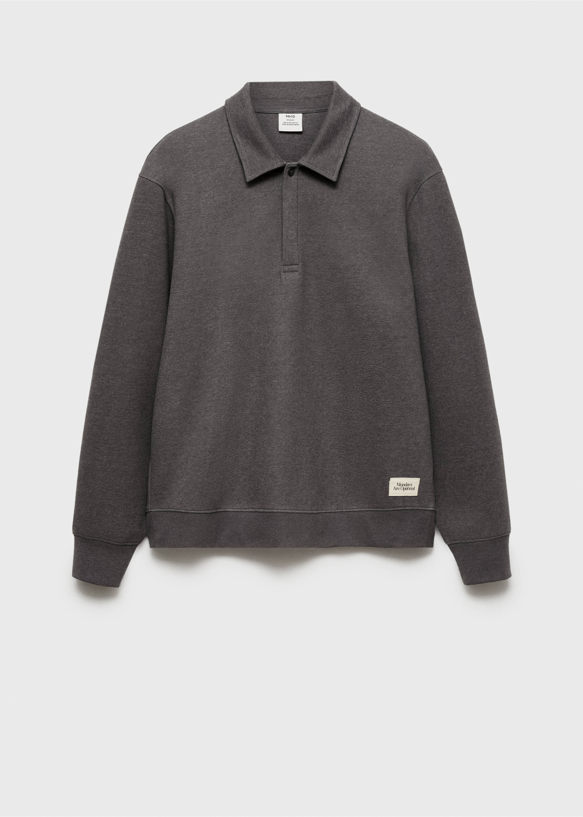 Sudadera polo detalle bordado - Artículo sin modelo, Gris medio vigoré. Ref: 87090614-00.