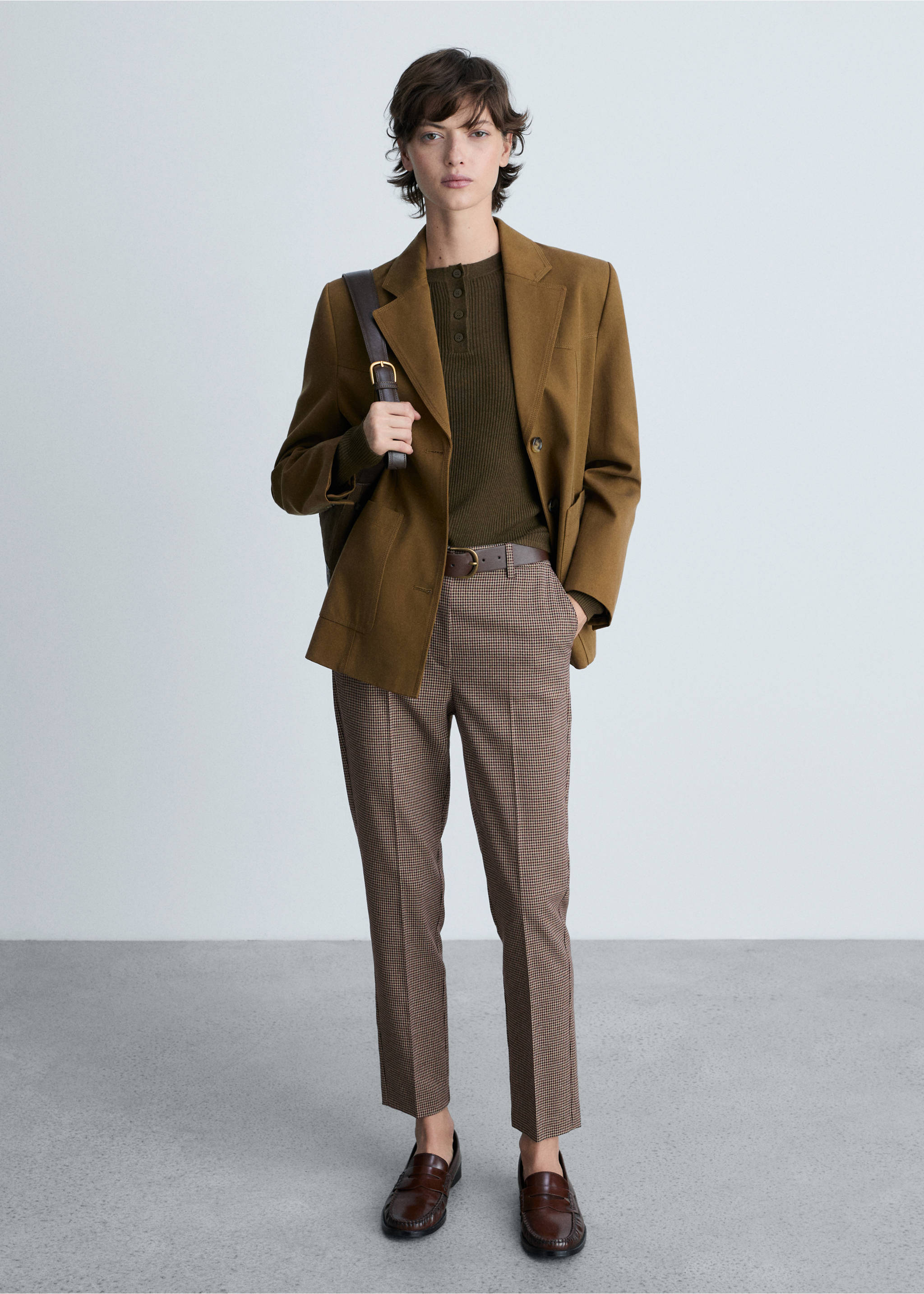 Pantalon skinny crop - Plan général, Grenat. Ref: 87090615-00.