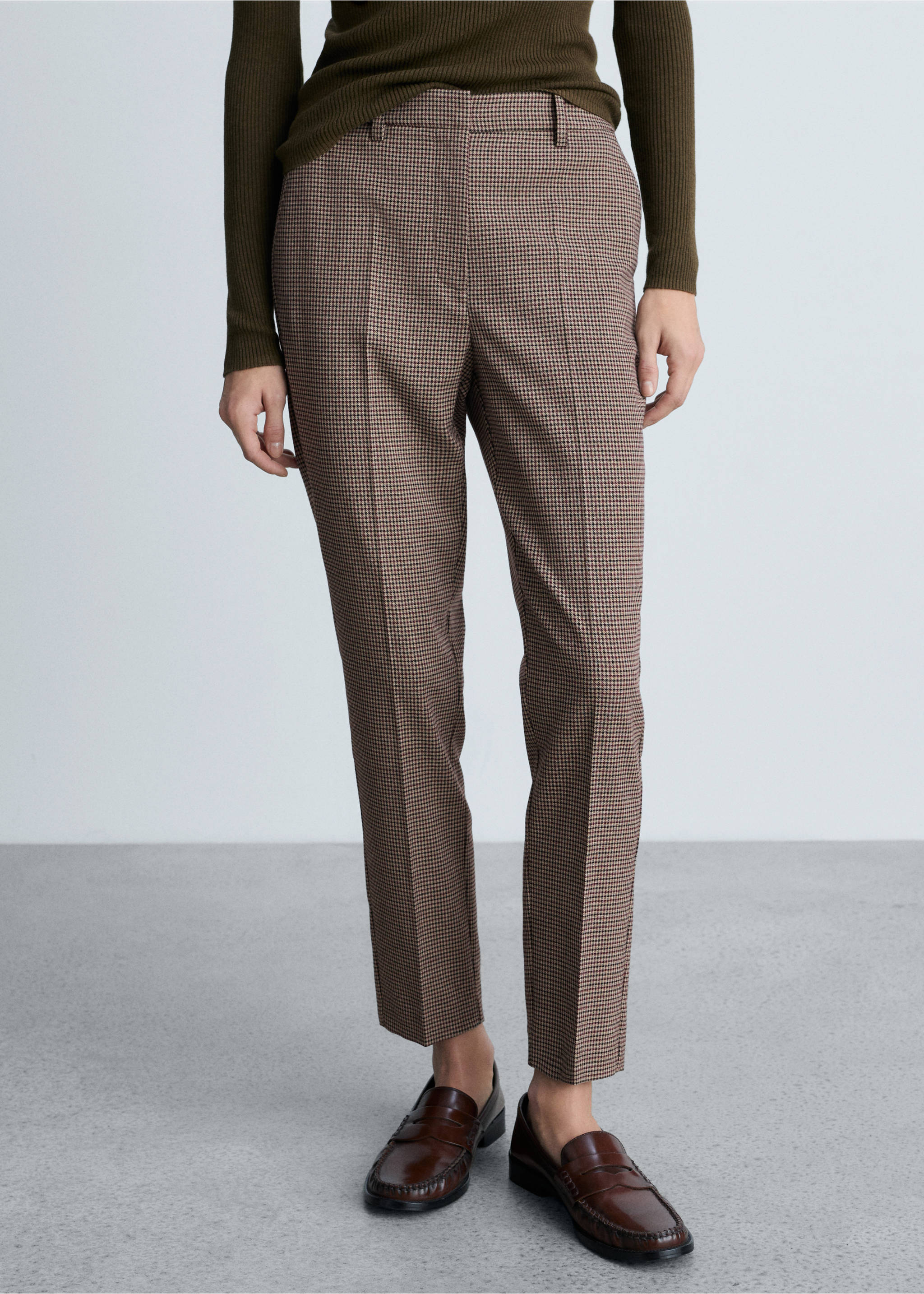Pantalon skinny crop - Plan moyen, Grenat. Ref: 87090615-00.