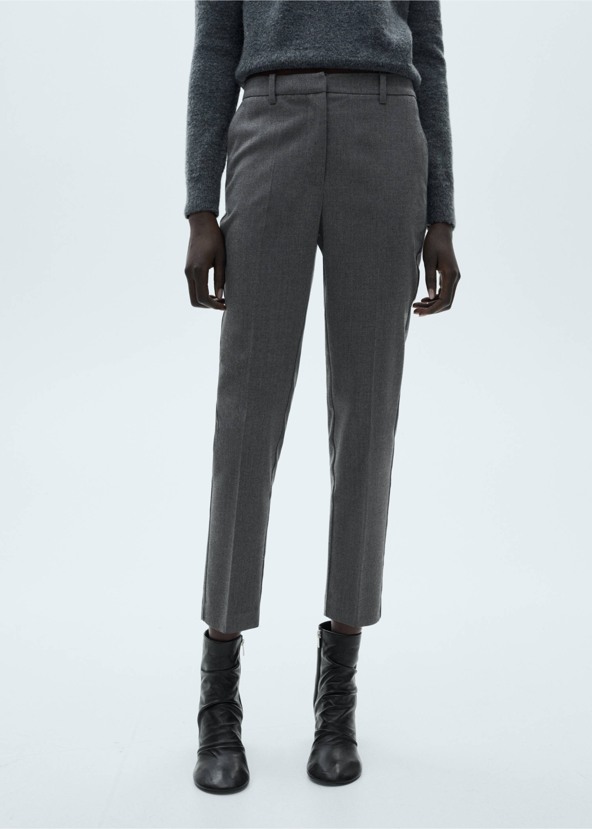 Pantalon skinny crop - Plan moyen, Gris. Ref: 87090615-00.