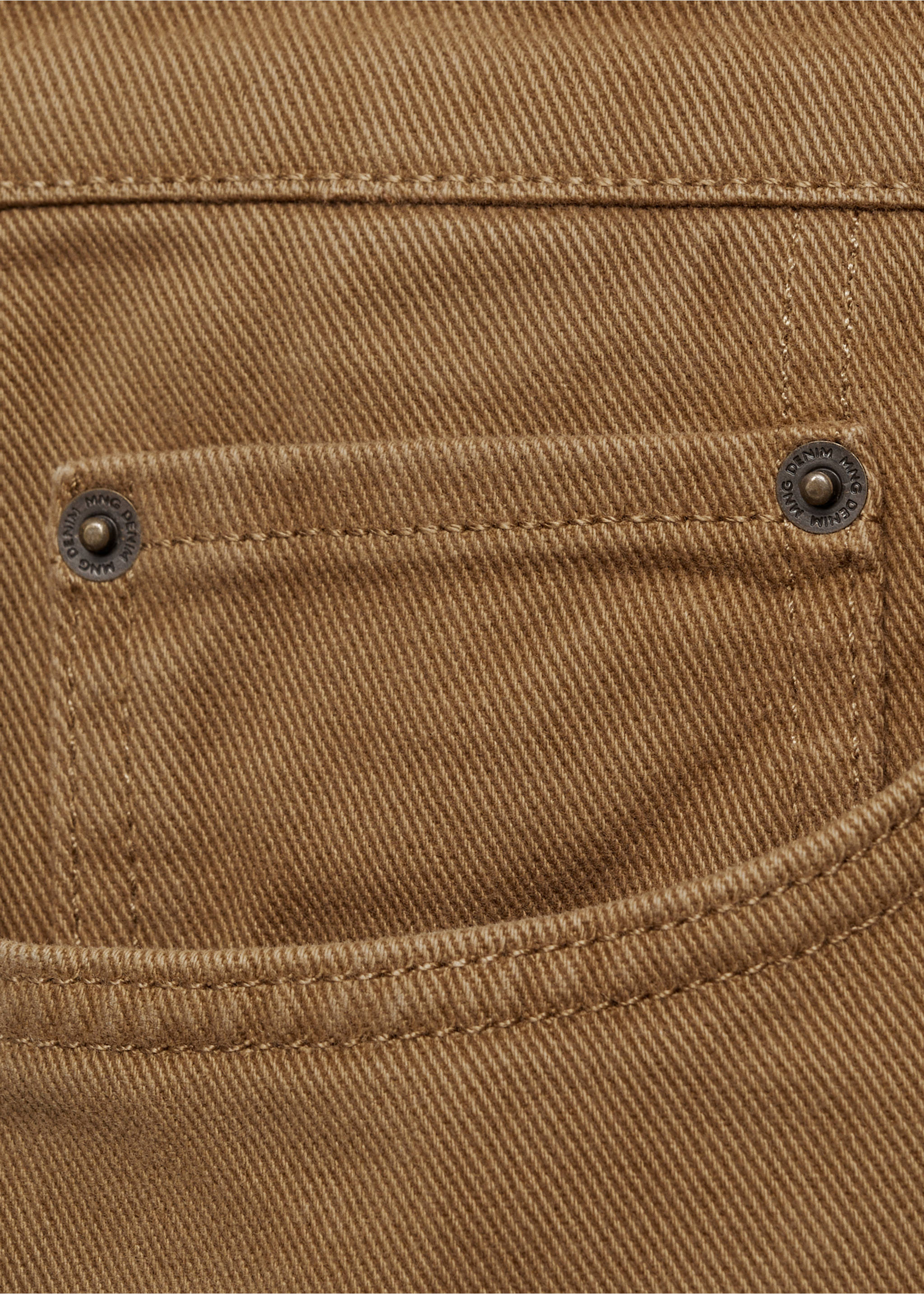 Straight fit cotton jeans - Details of the article 8, Medium Brown. Ref: 87090617-00.