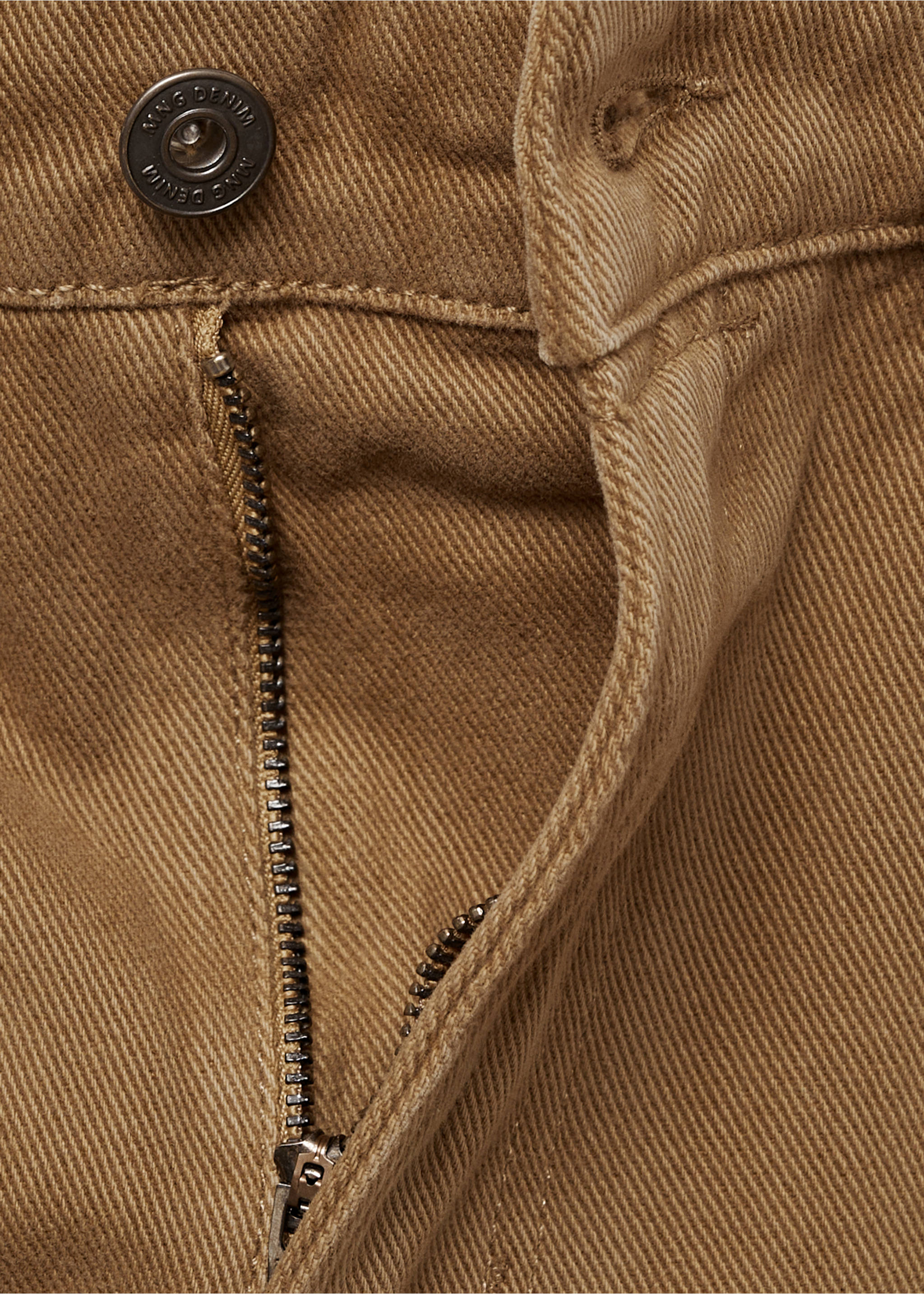 Straight fit cotton jeans - Details of the article 0, Medium Brown. Ref: 87090617-00.