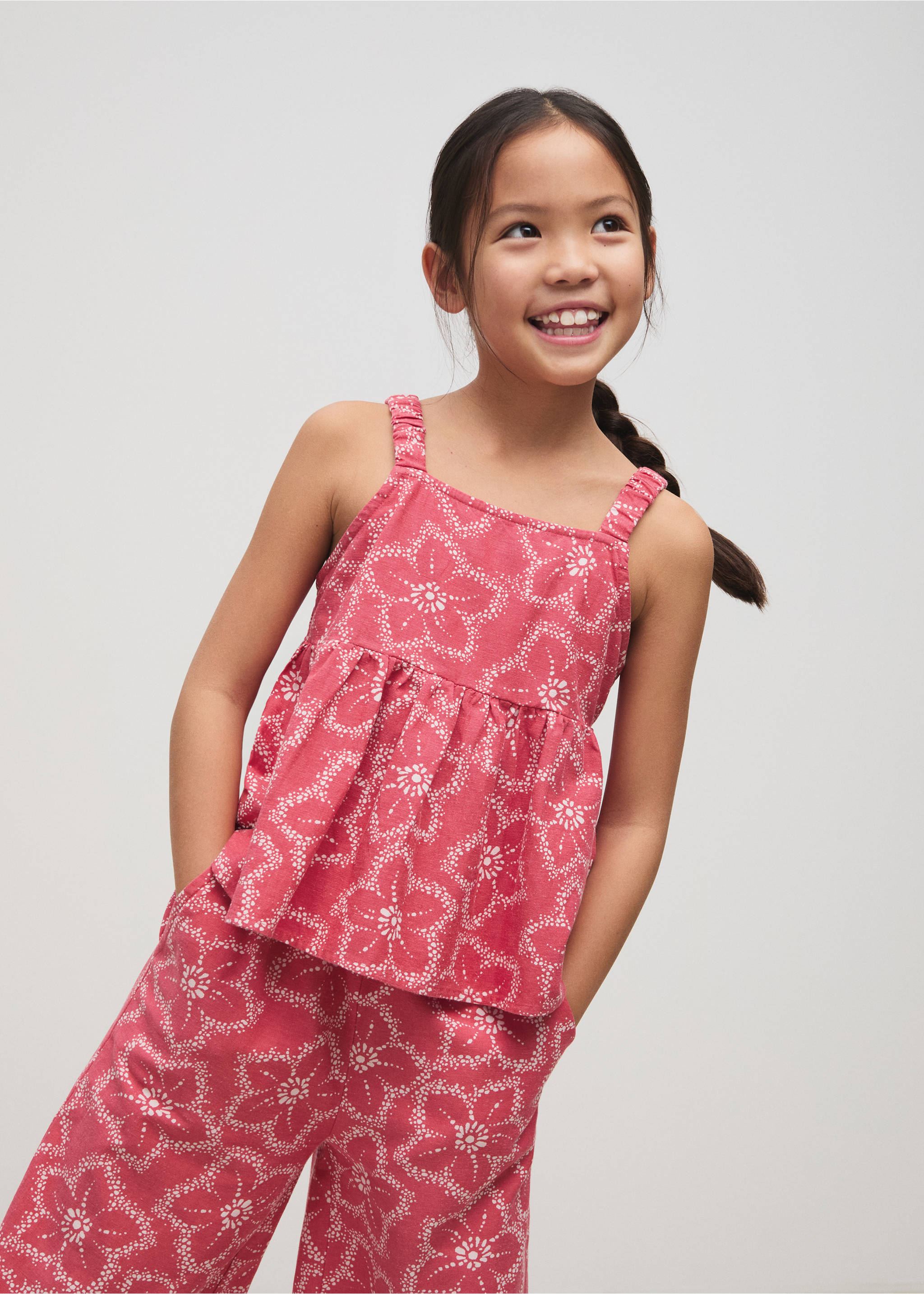 Floral print blouse - General plane, Strawberry. Ref: 87090618-00.