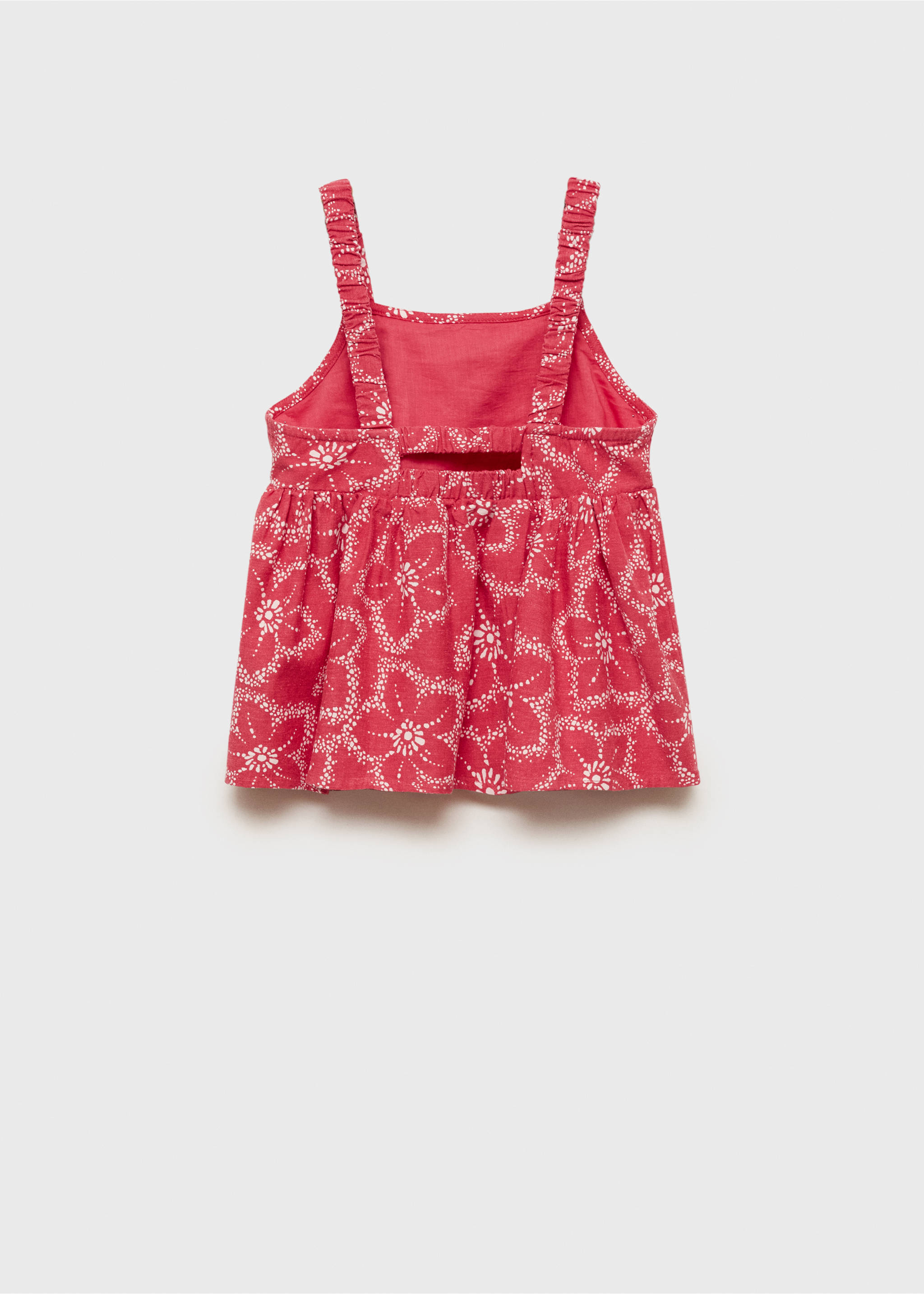 Floral print blouse - Reverse of the article, Strawberry. Ref: 87090618-00.