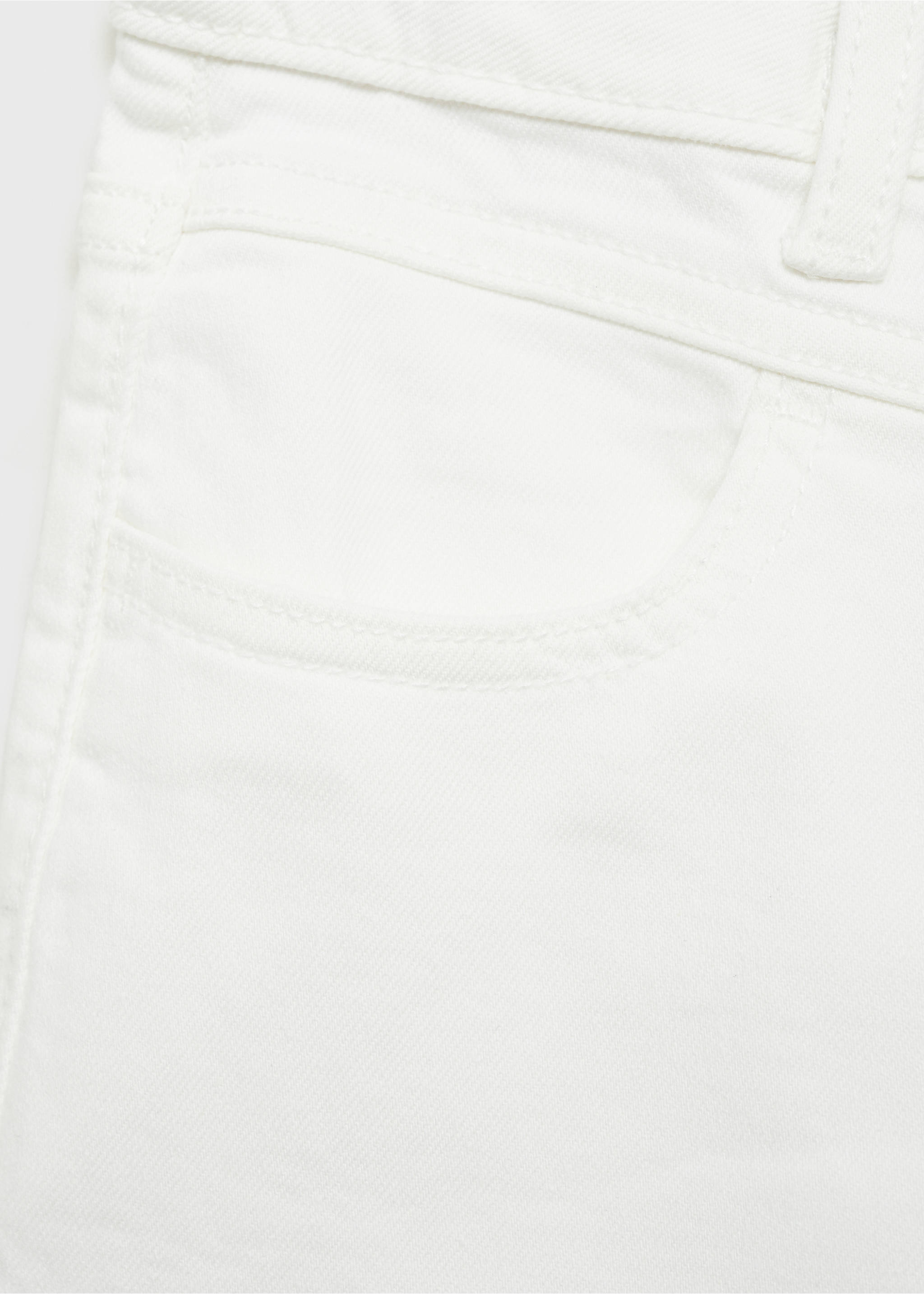 Denim shorts with frayed hem - Details of the article 0, White. Ref: 87090619-00.
