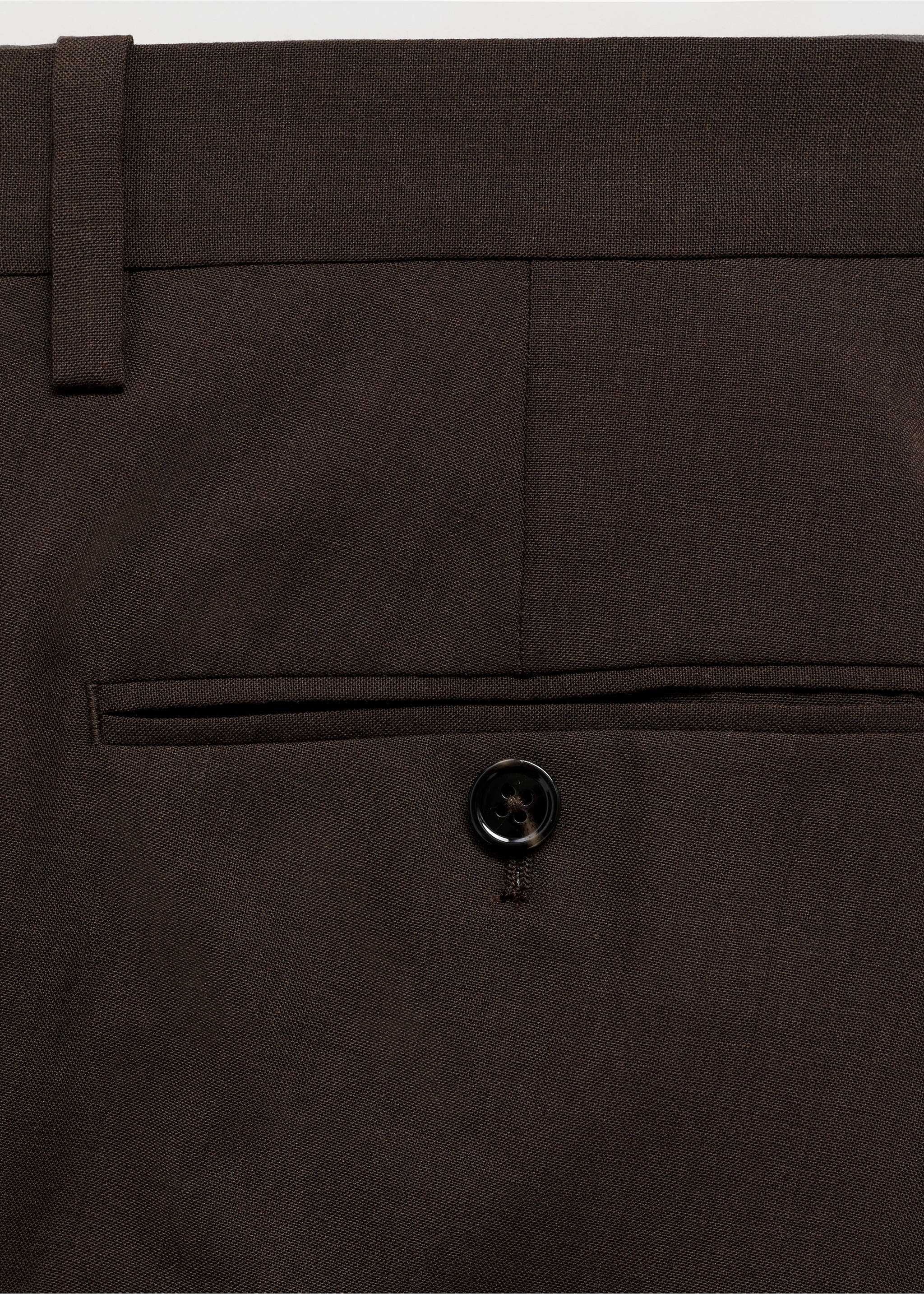 Pantaloni de costum Torino din lână 100 % - Detaliu al articolului 0, Maro. Ref: 87090621-00.