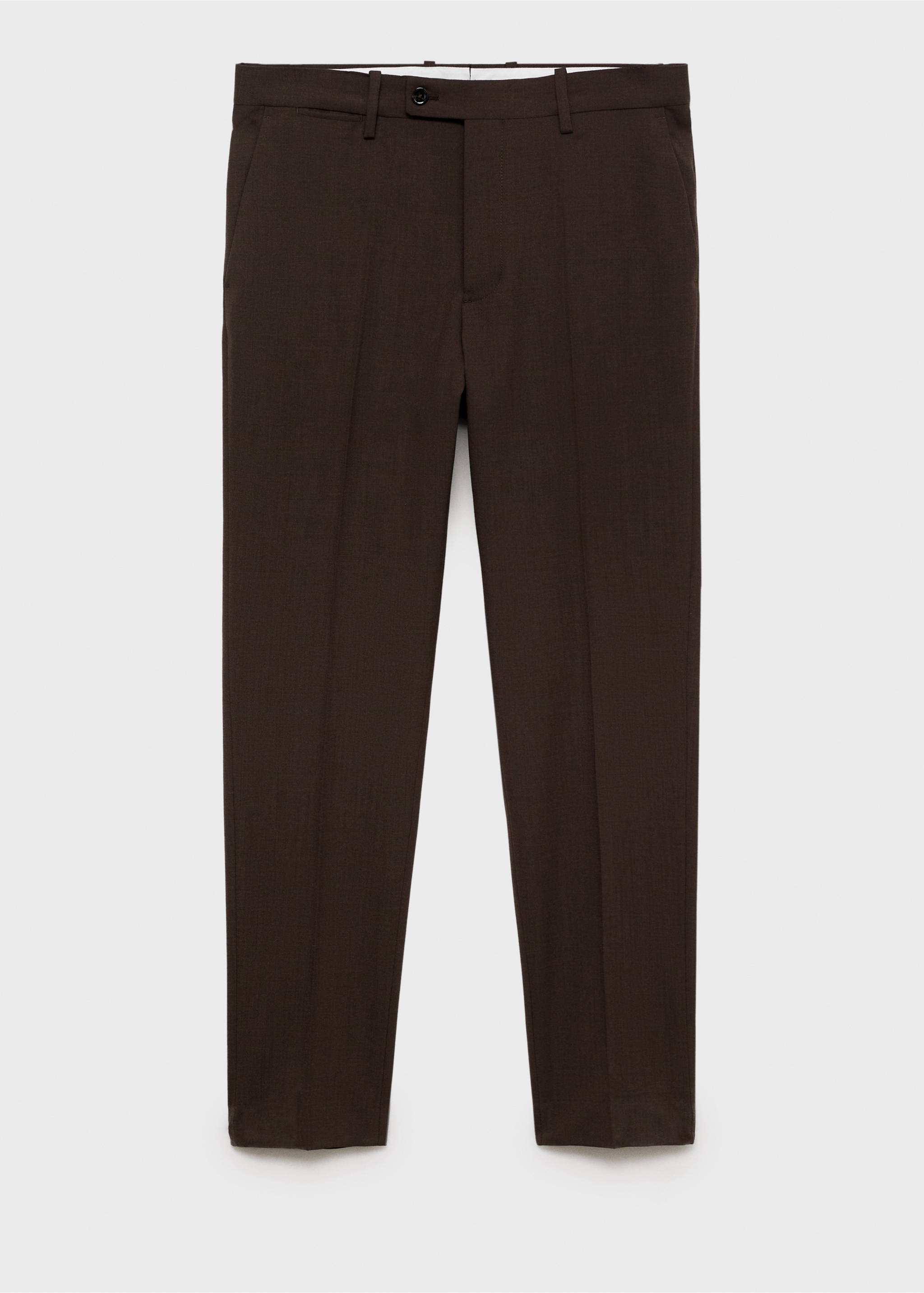 Turin 100% wool suit trousers - Article without model, Brown. Ref: 87090621-00.