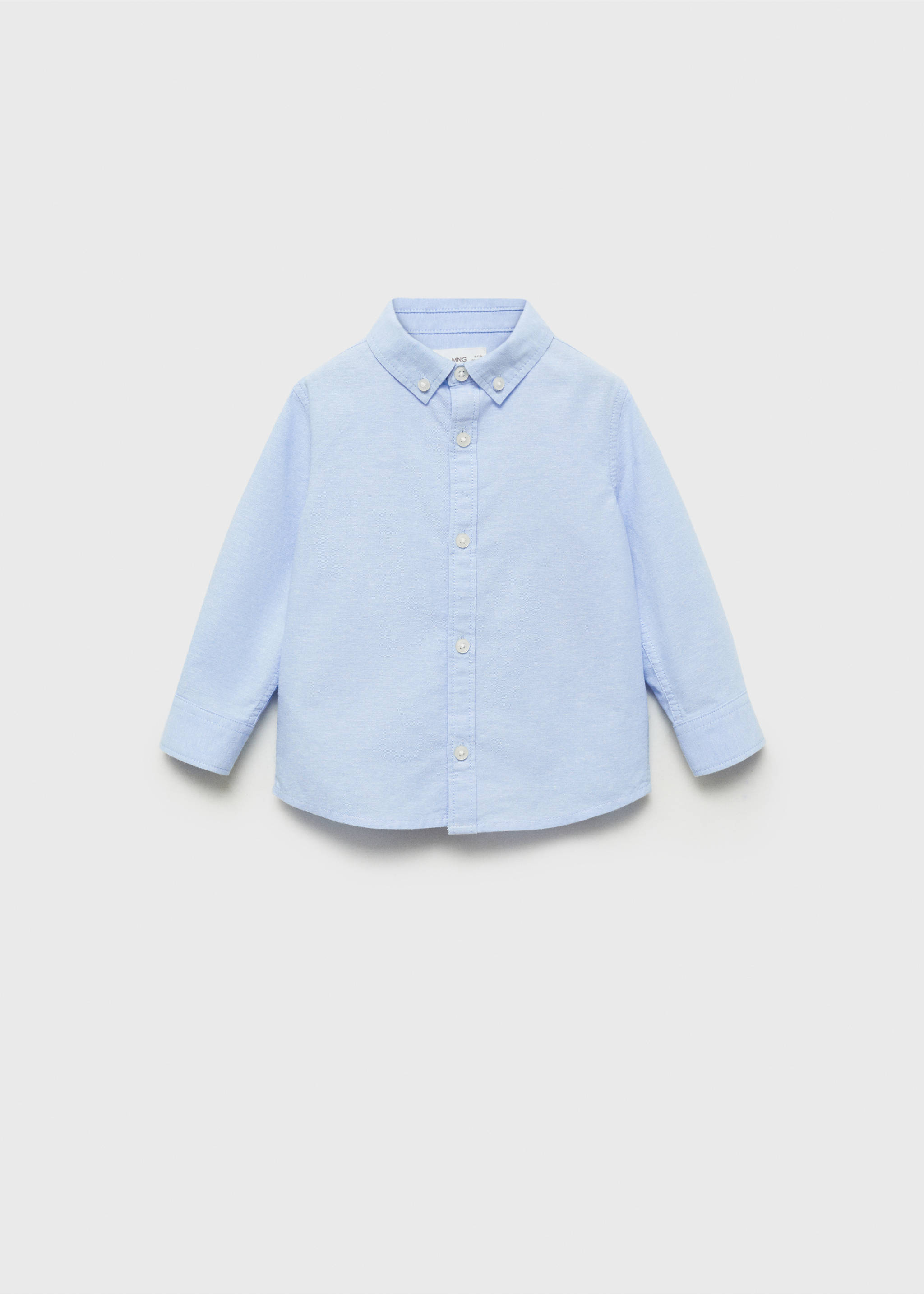Oxford cotton shirt - Article without model, Sky Blue. Ref: 87090622-00.