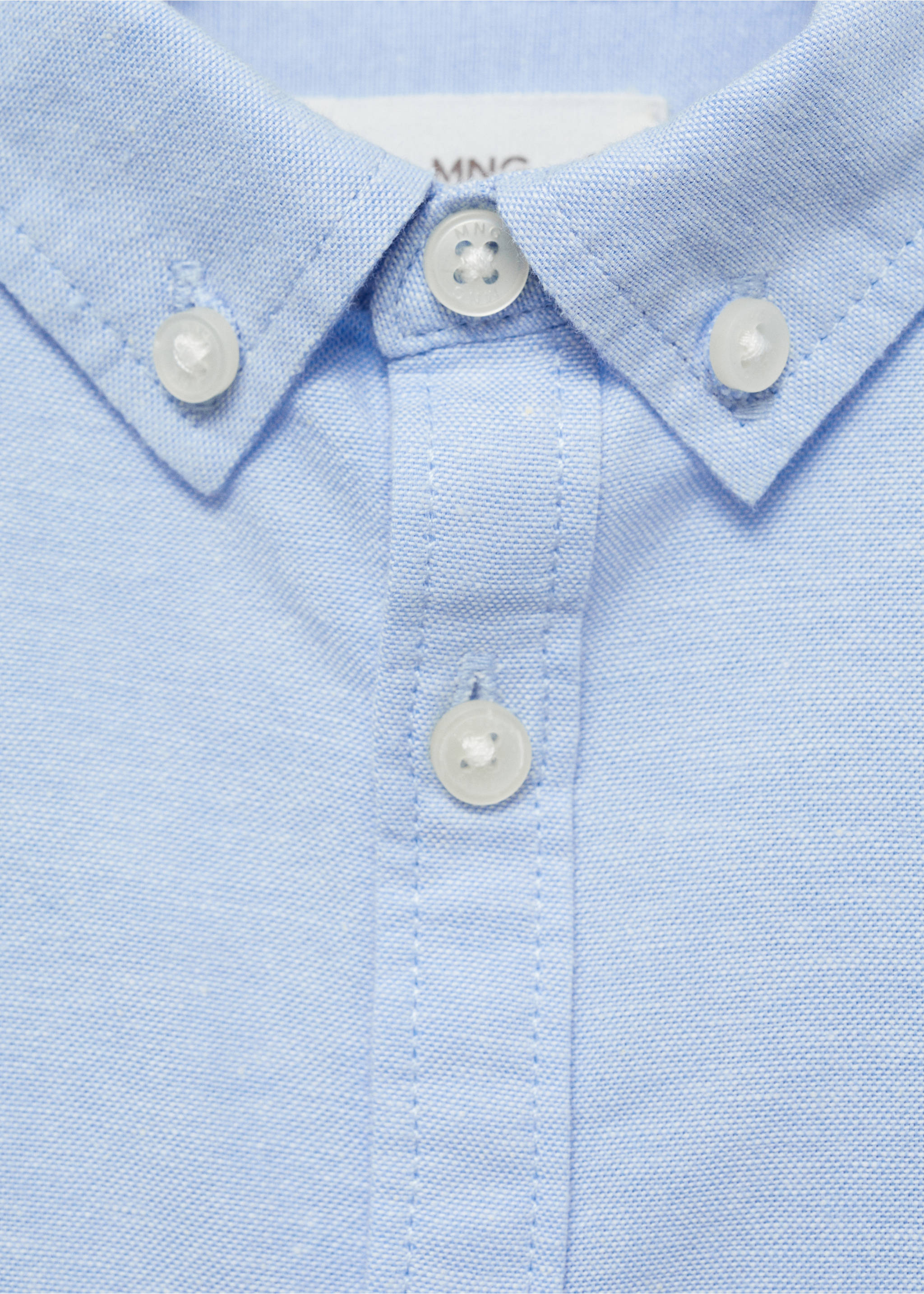 Oxford cotton shirt - Details of the article 8, Sky Blue. Ref: 87090622-00.
