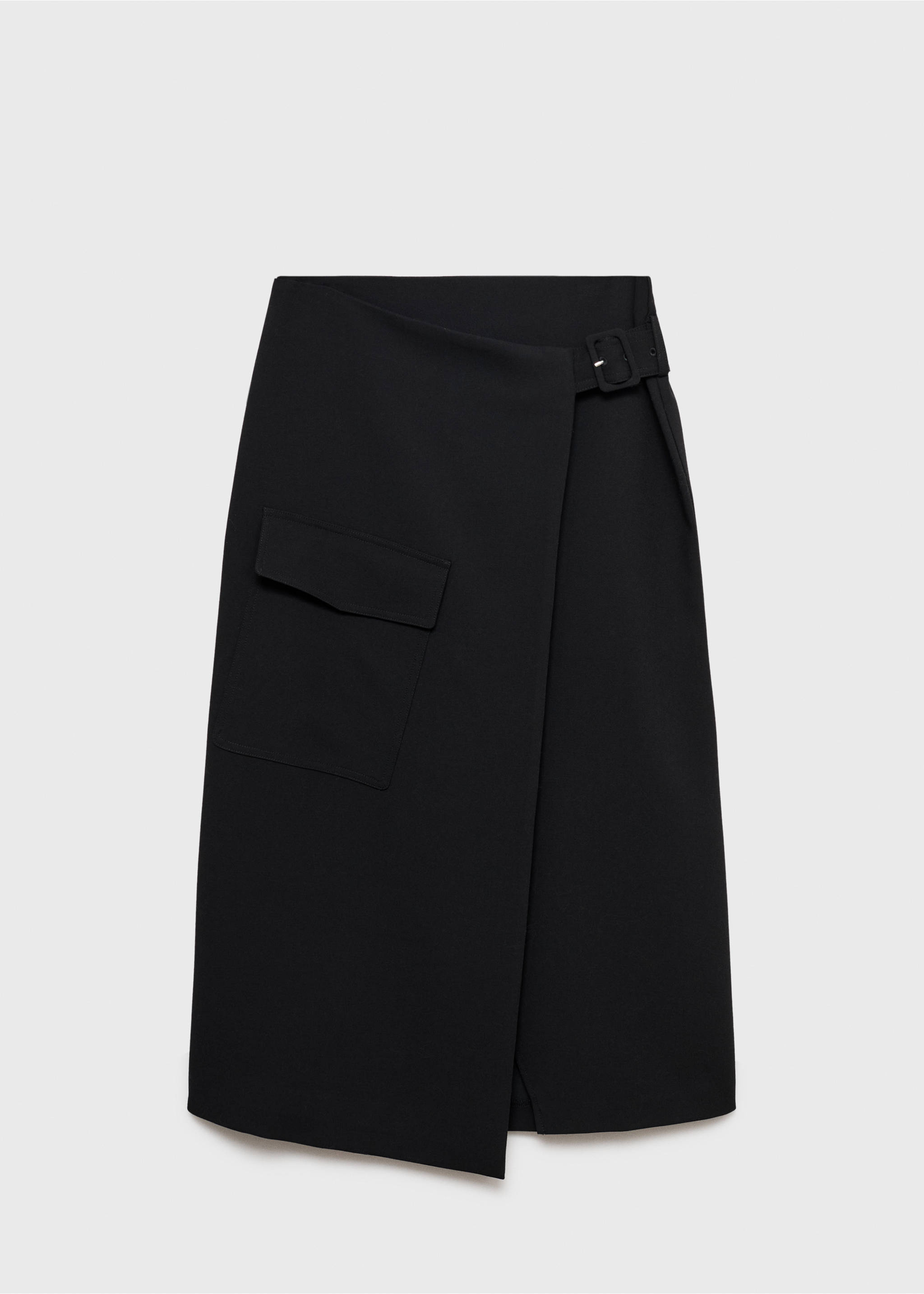 Midi skirt with buckle detail - Article without model, Black. Ref: 87090623-00.