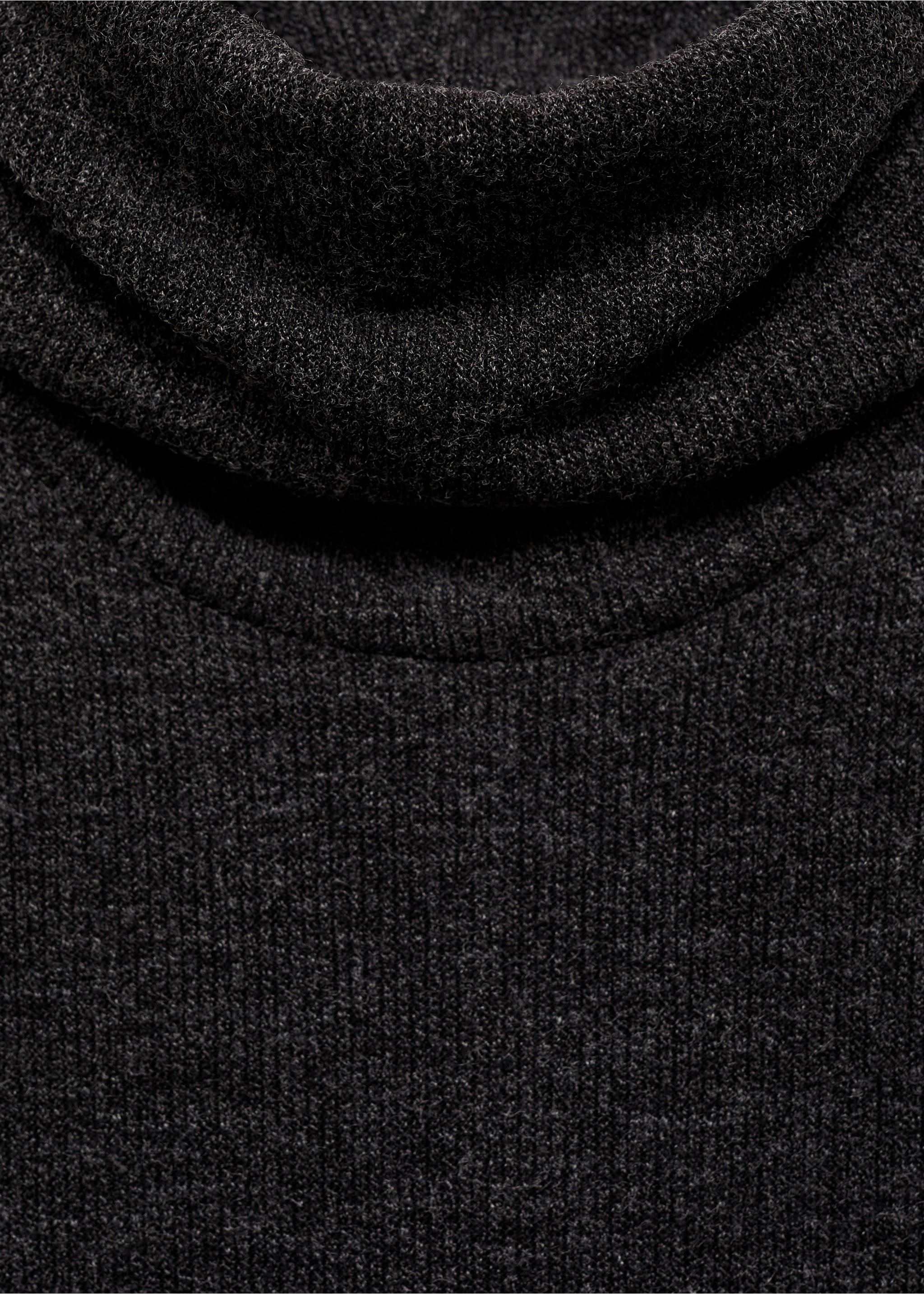 Knitted turtleneck dress - Details of the article 8, Grey. Ref: 87090625-00.