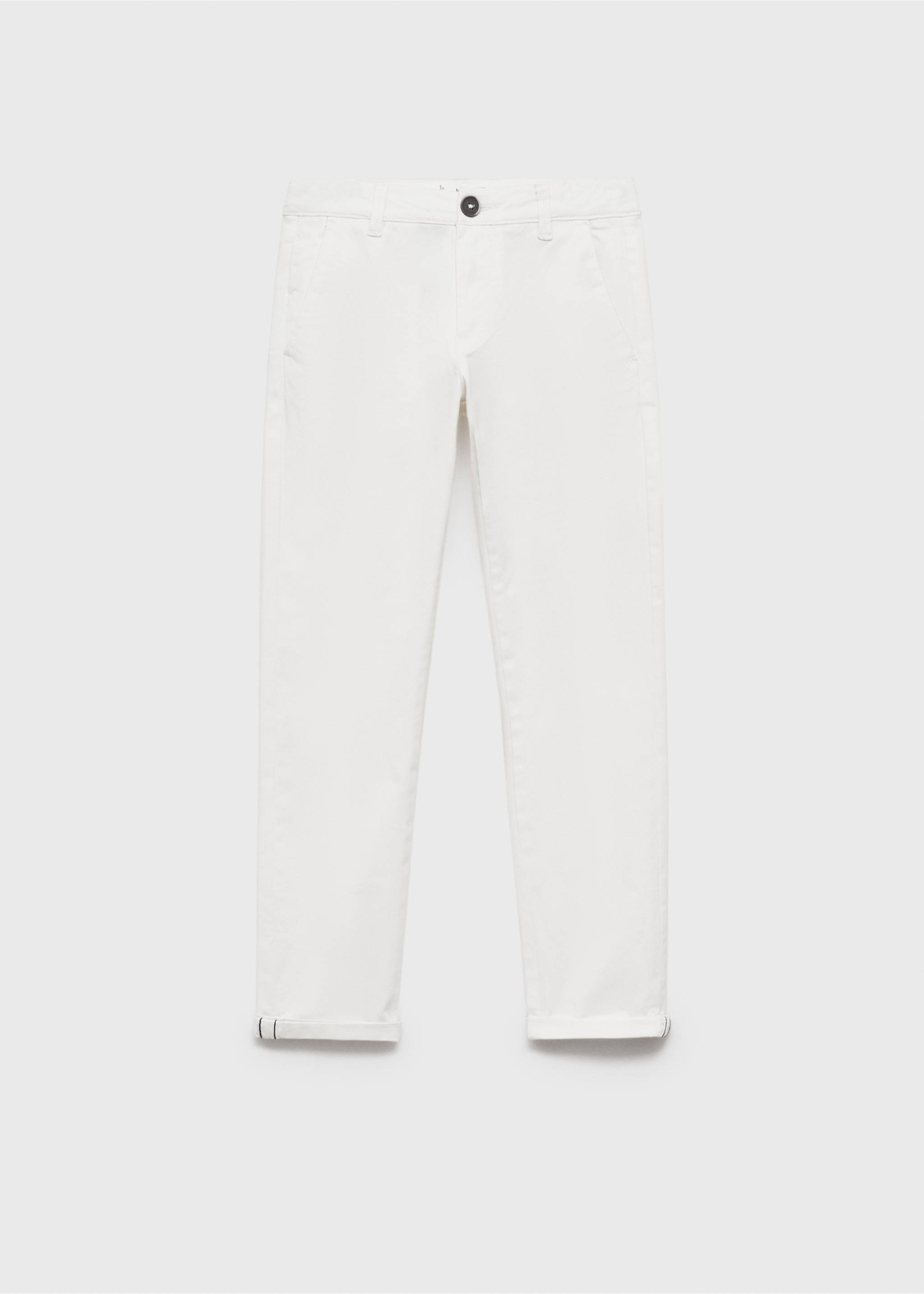 Cotton chinos - Article without model, White. Ref: 87090626-00.