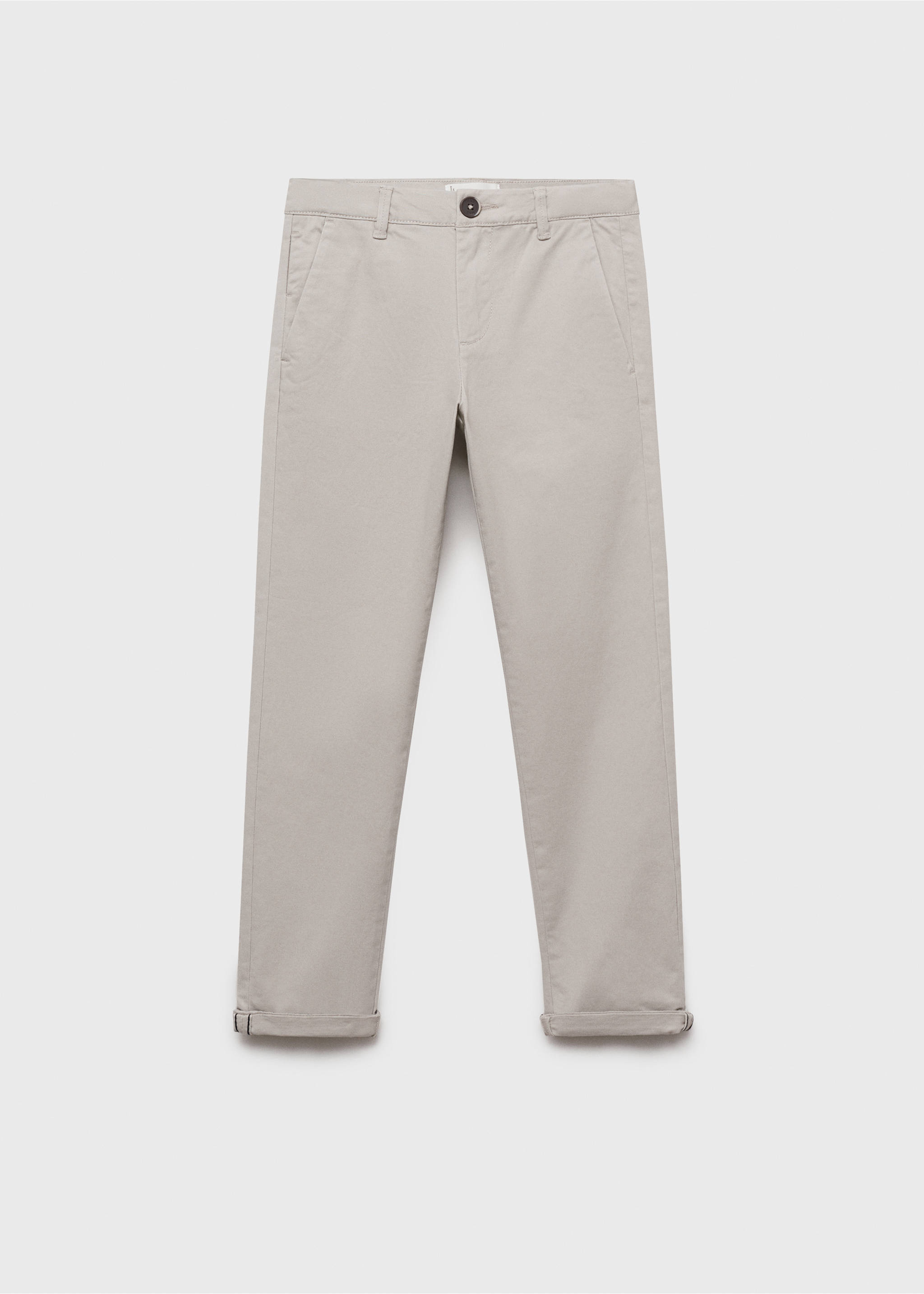 Cotton chinos - Article without model, Ice Grey. Ref: 87090626-00.