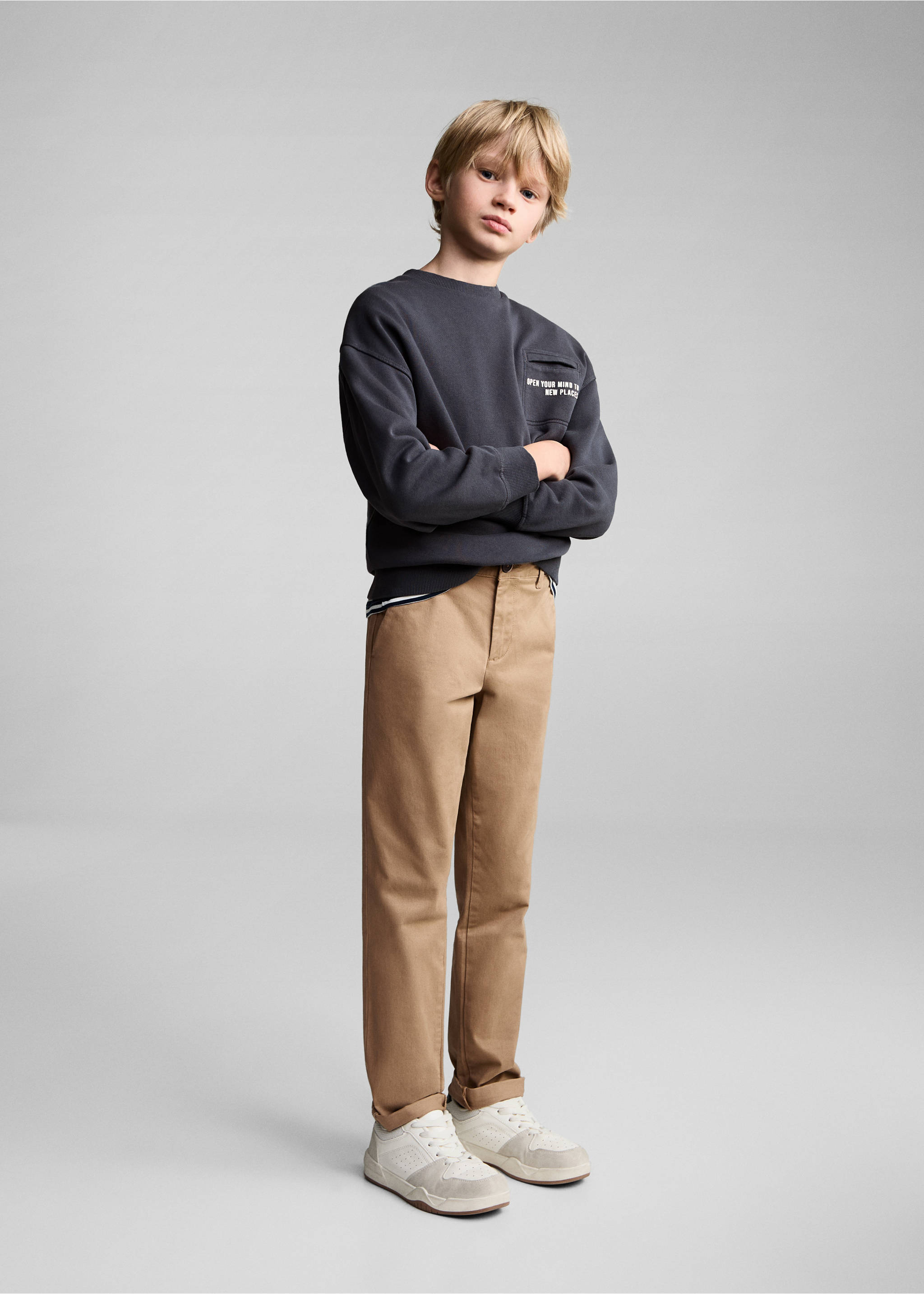 Chinohose aus Baumwolle - Allgemeine Ansicht, Beige. Ref: 87090626-00.