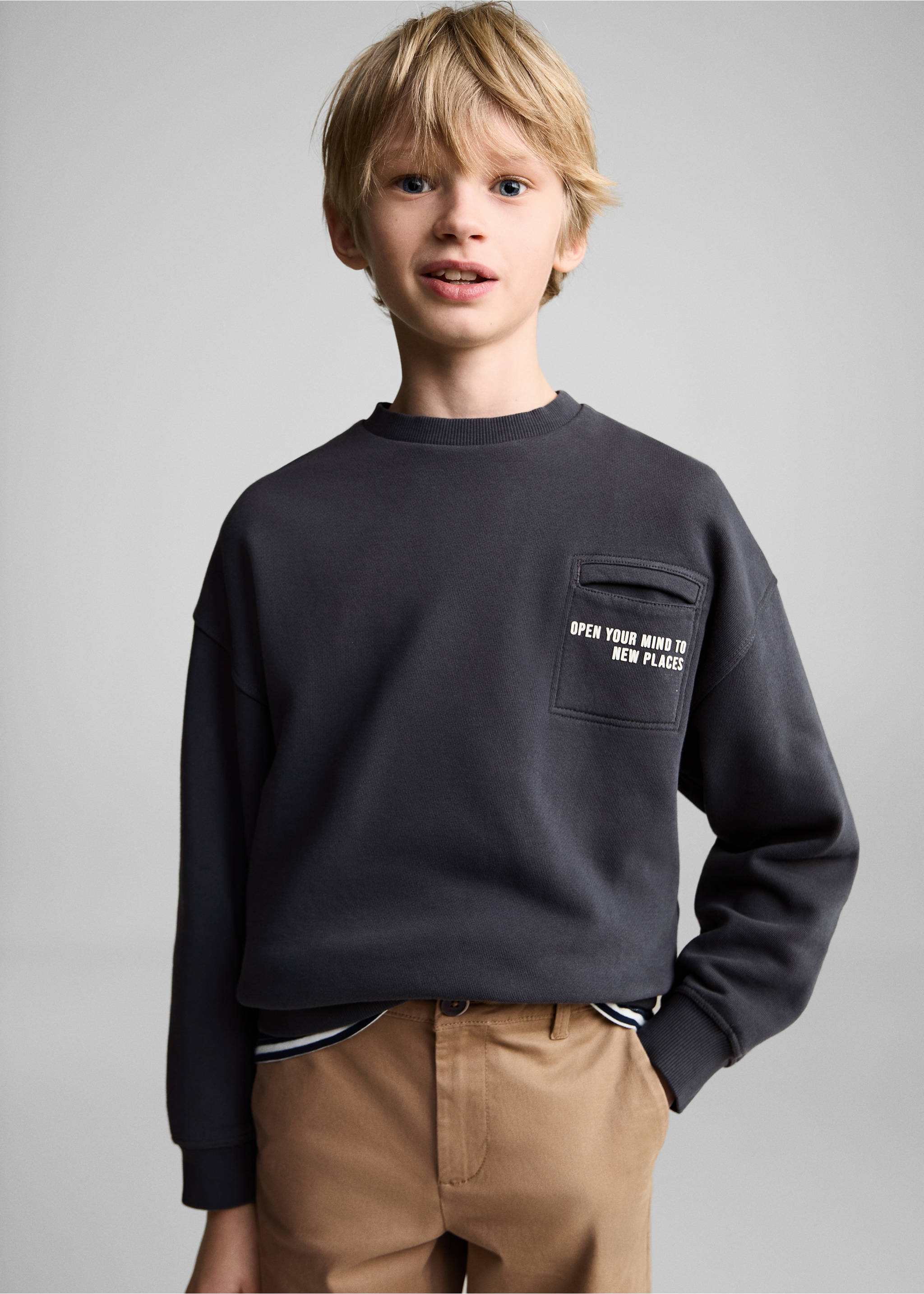 Chinohose aus Baumwolle - Mittlere Ansicht, Beige. Ref: 87090626-00.