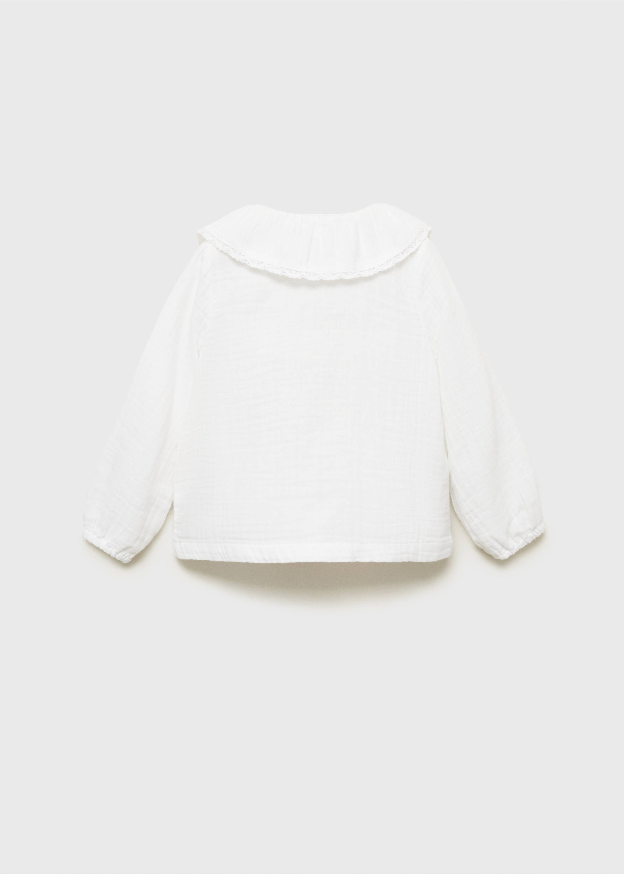 Bluse aus Crinkle-Baumwoll-Gaze - Rückseite des Artikels, Weiß. Ref: 87090631-00.