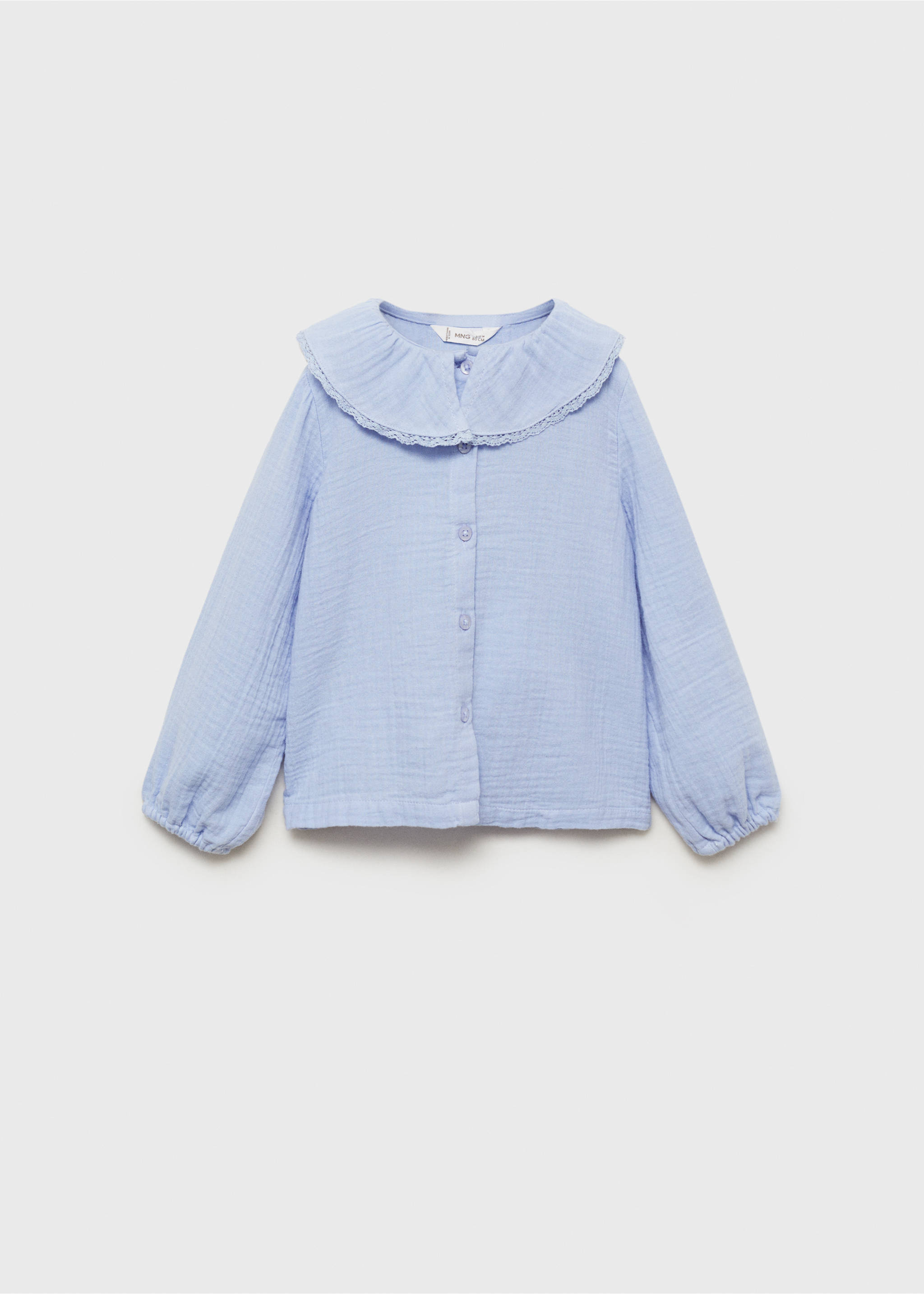 Bluse aus Crinkle-Baumwoll-Gaze - Artikel ohne Model, Himmelblau. Ref: 87090631-00.