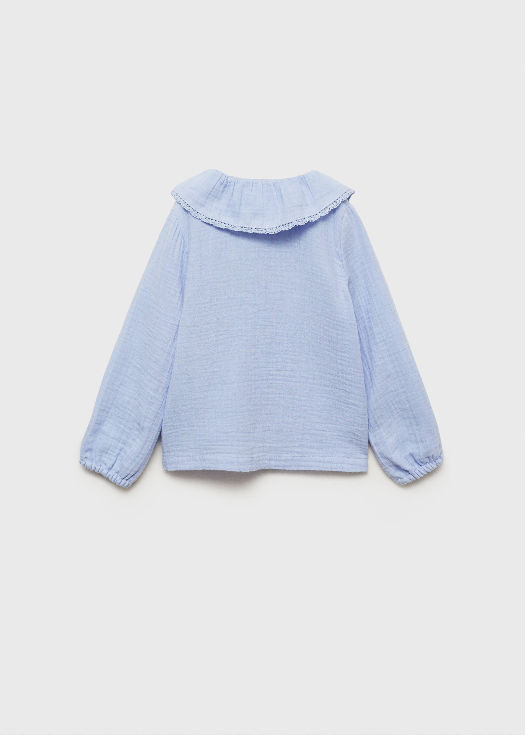 Bluse aus Crinkle-Baumwoll-Gaze - Rückseite des Artikels, Himmelblau. Ref: 87090631-00.