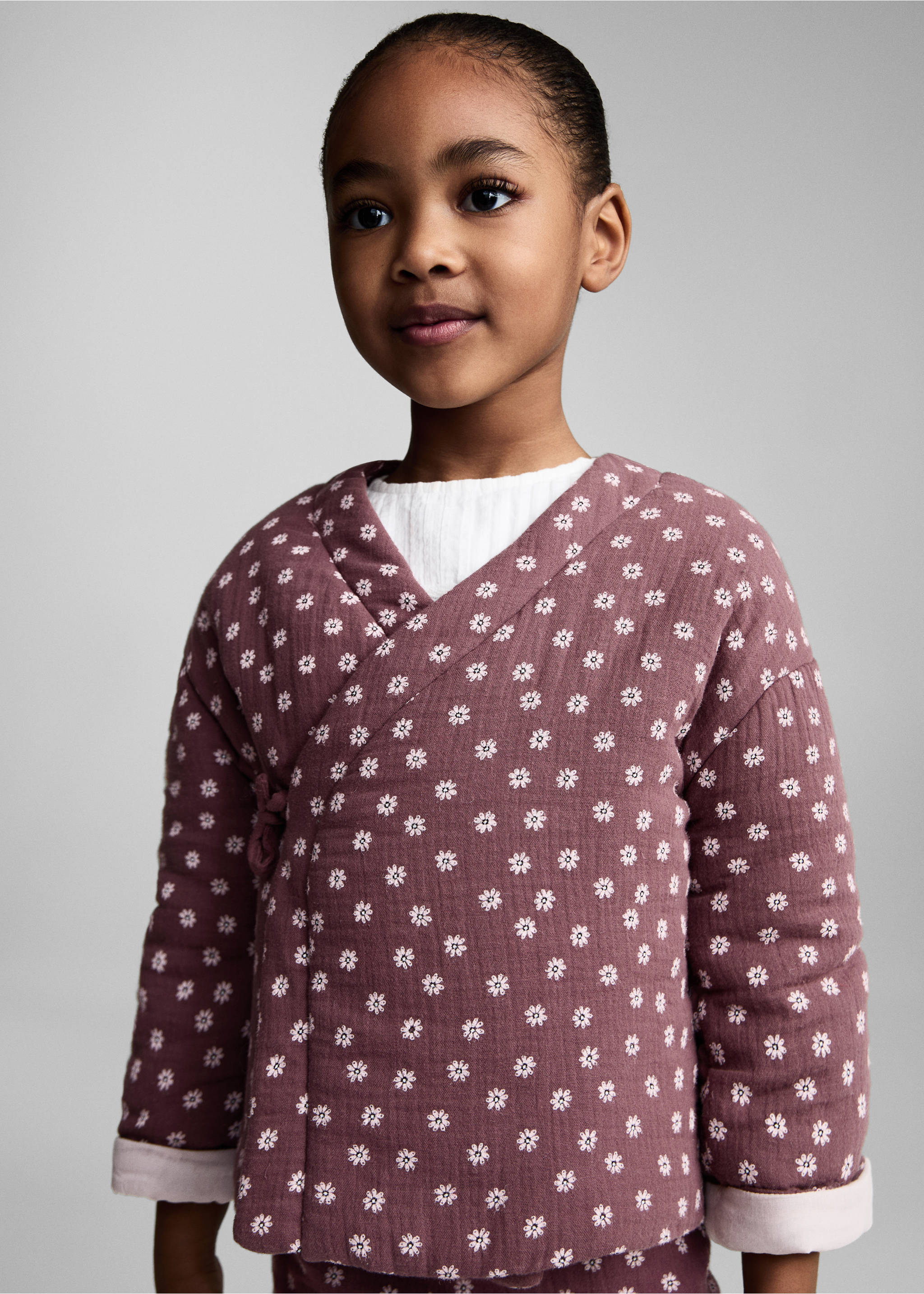 Floral print jacket - Medium plane, Maroon. Ref: 87090634-00.