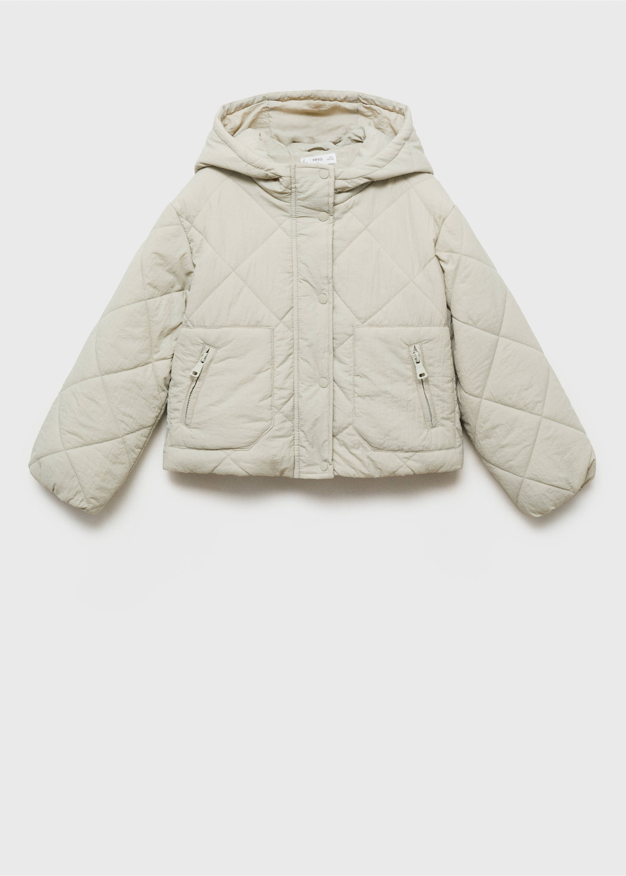 Quiltad anorak med kapuschong - Artikel utan modell, Pastellgrön. Ref: 87090637-00.