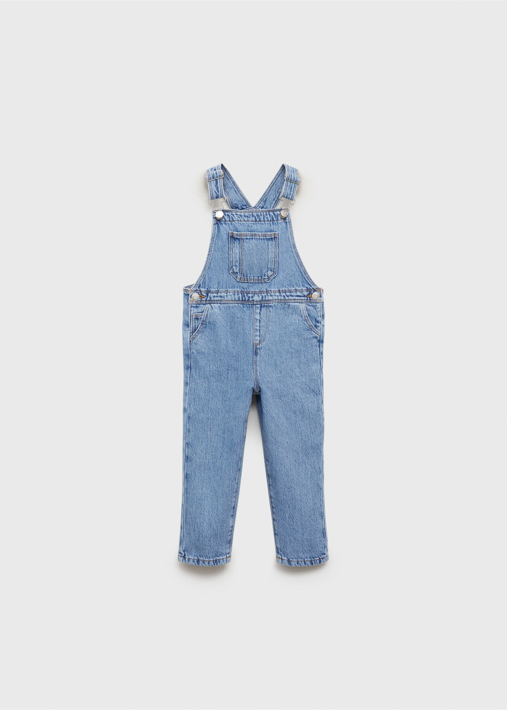 Long denim overalls with pocket - Article without model, Light Blue. Ref: 87090639-00.