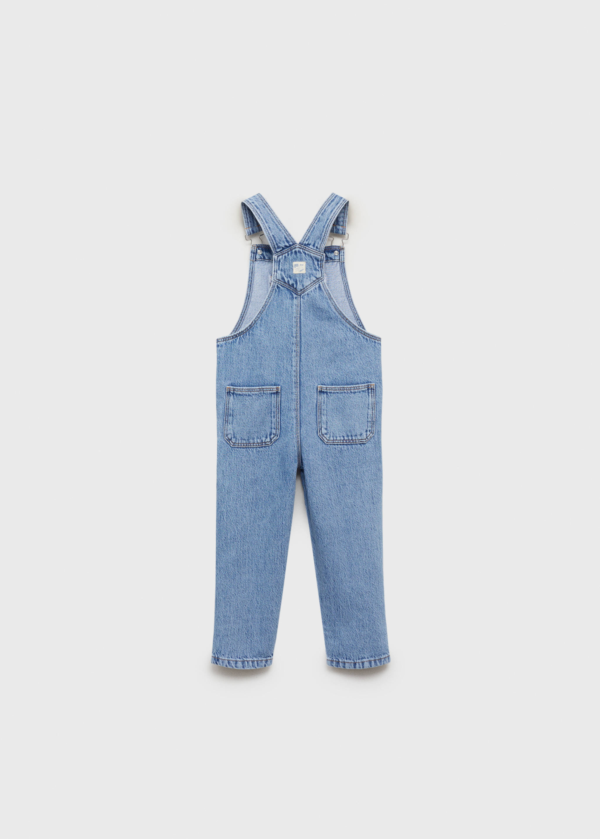 Long denim overalls with pocket - Reverse of the article