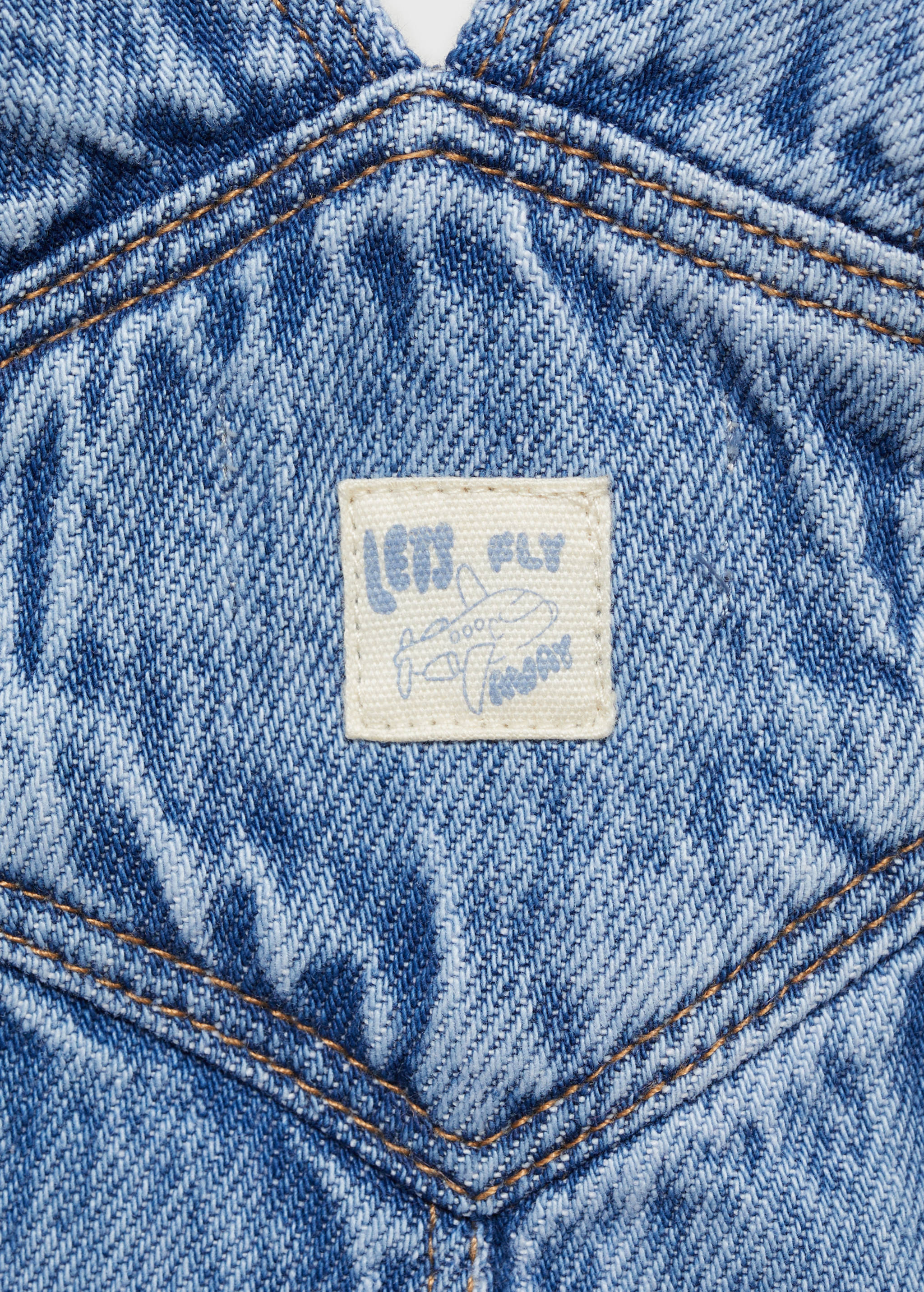 Long denim overalls with pocket - Details of the article 0