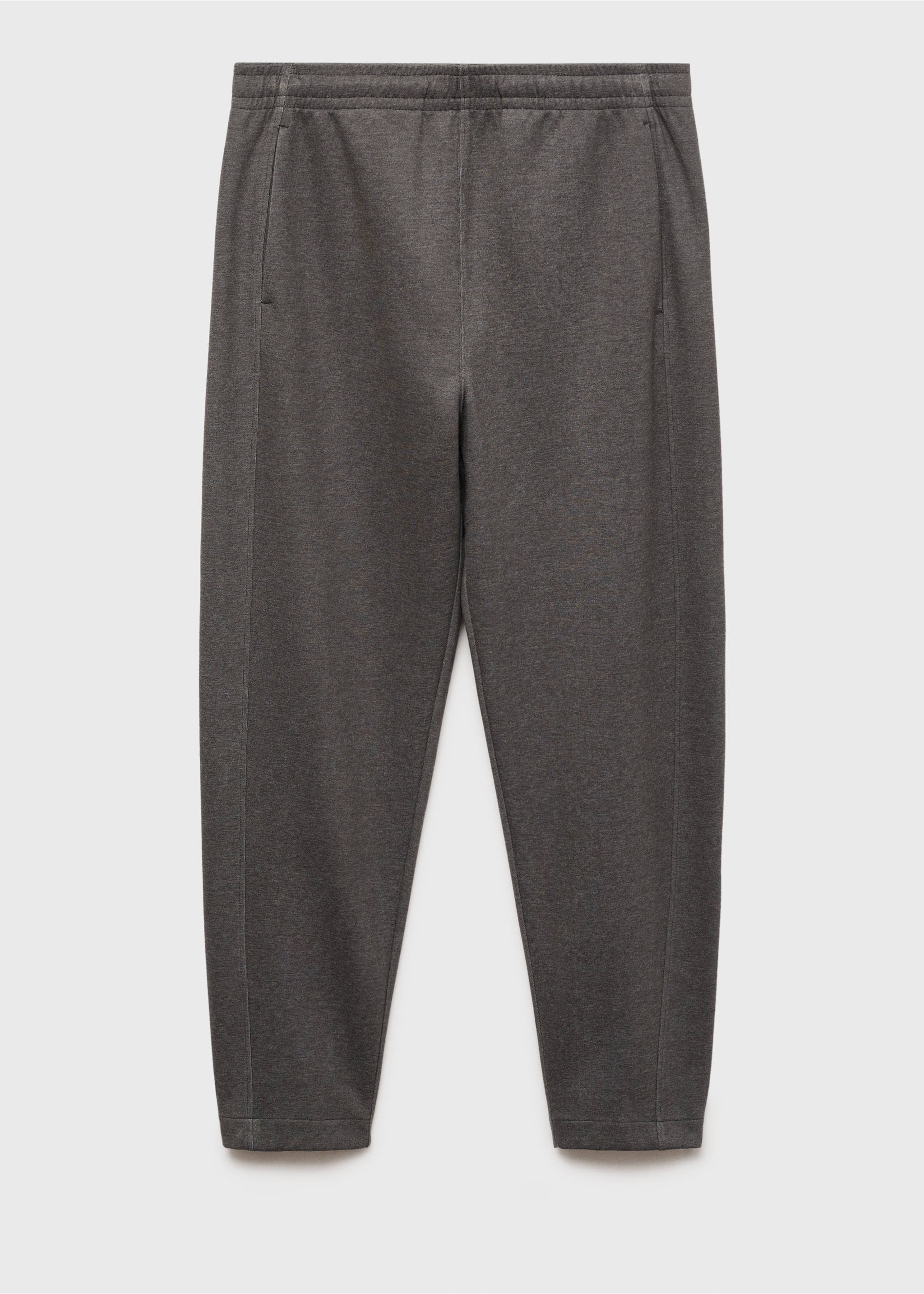 Jogging coton détail brodé - Article sans modèle, Gris chiné moyen. Ref: 87090642-00.