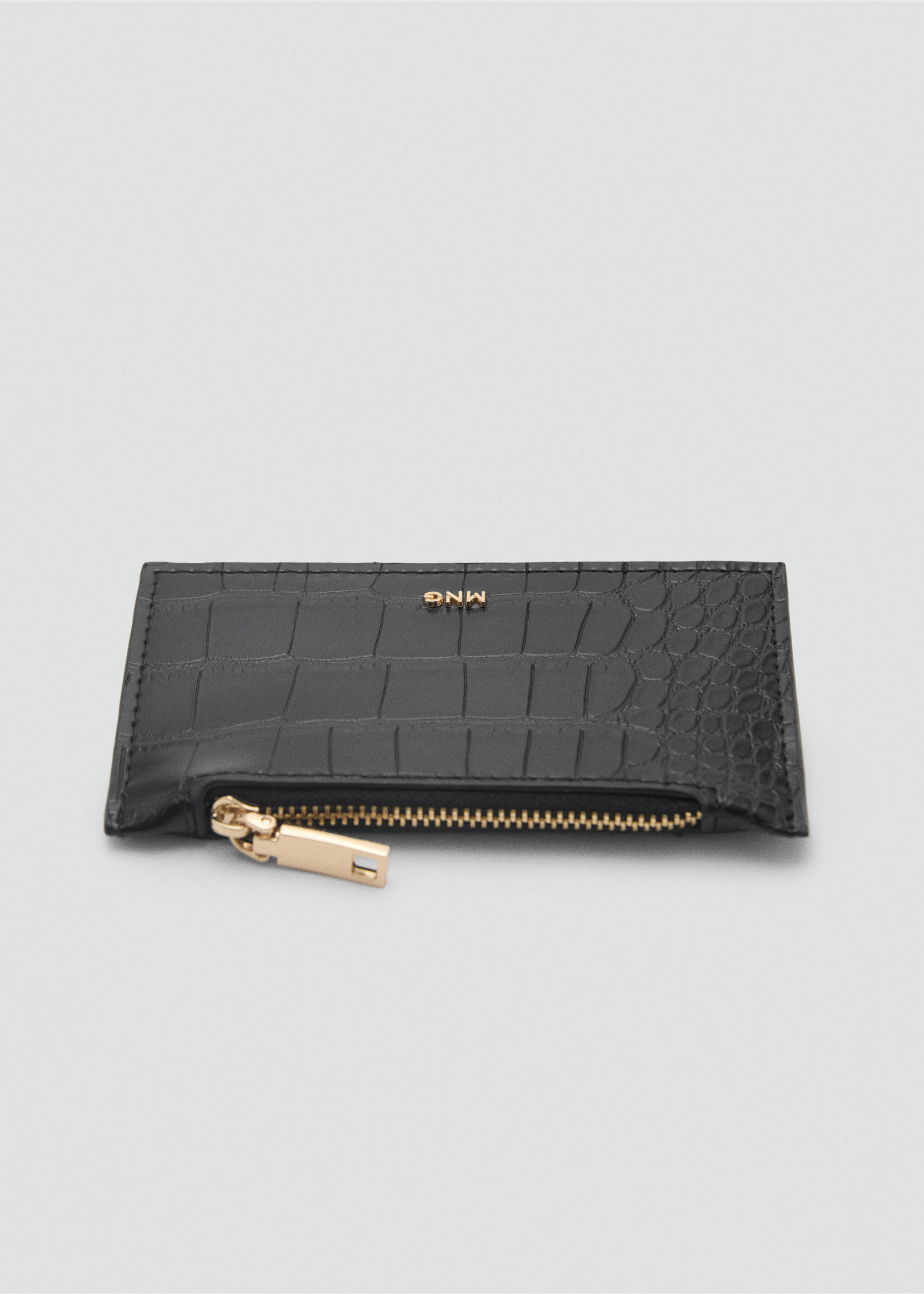 Coco faux-leather card holder - Details of the article 1, Black. Ref: 87090645-00.