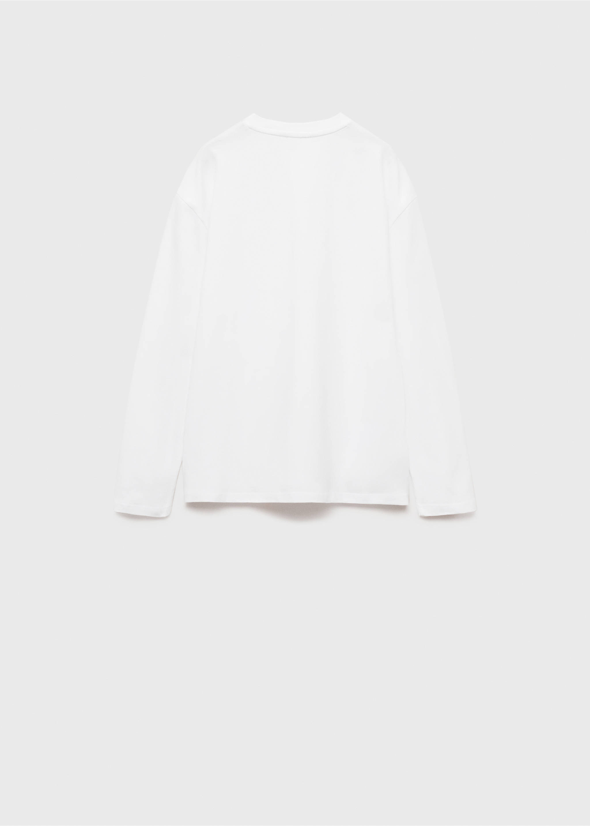 Long sleeve cotton t-shirt - Reverse of the article, Off White. Ref: 87090647-00.
