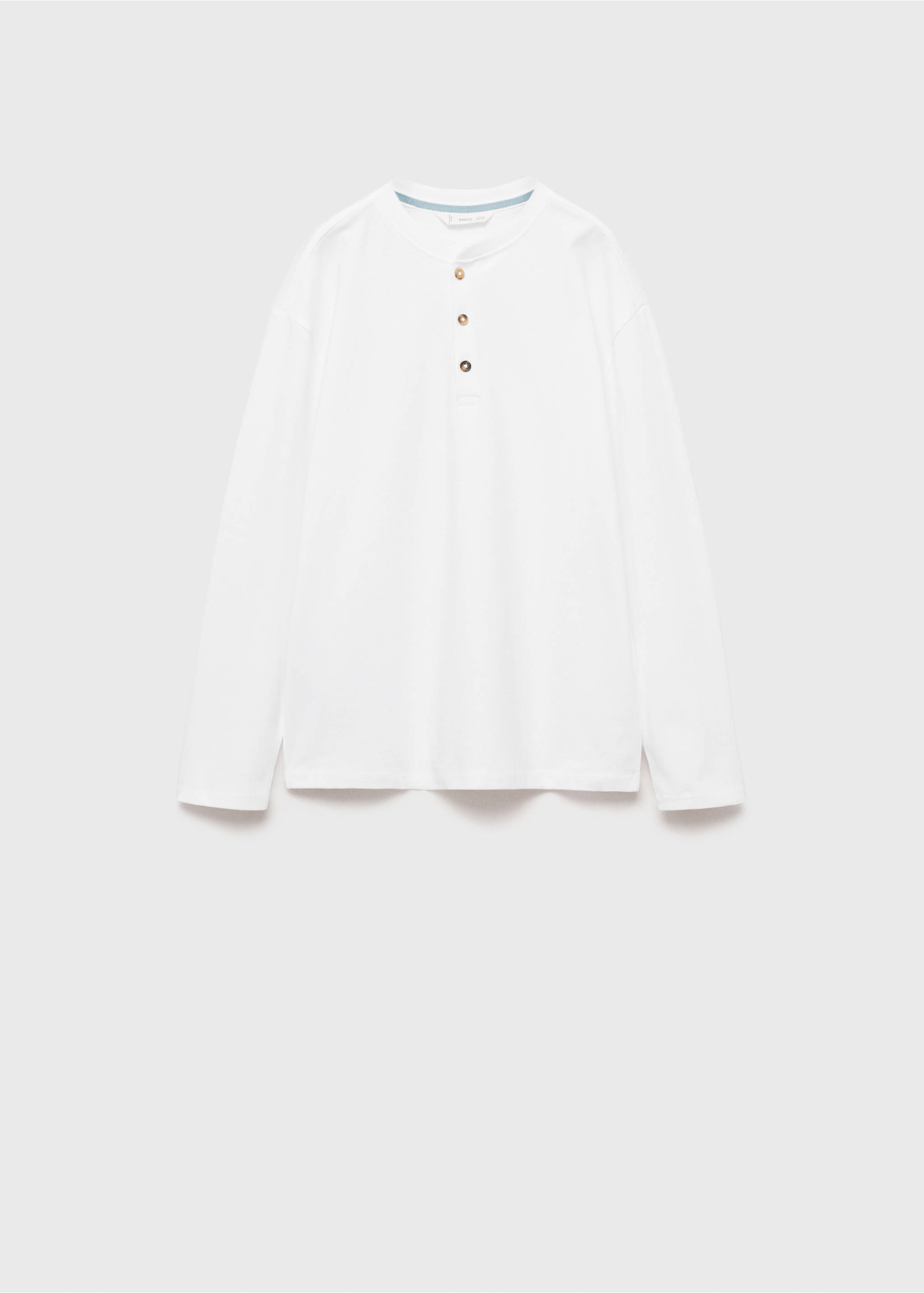 Long sleeve cotton t-shirt - Article without model, Off White. Ref: 87090647-00.