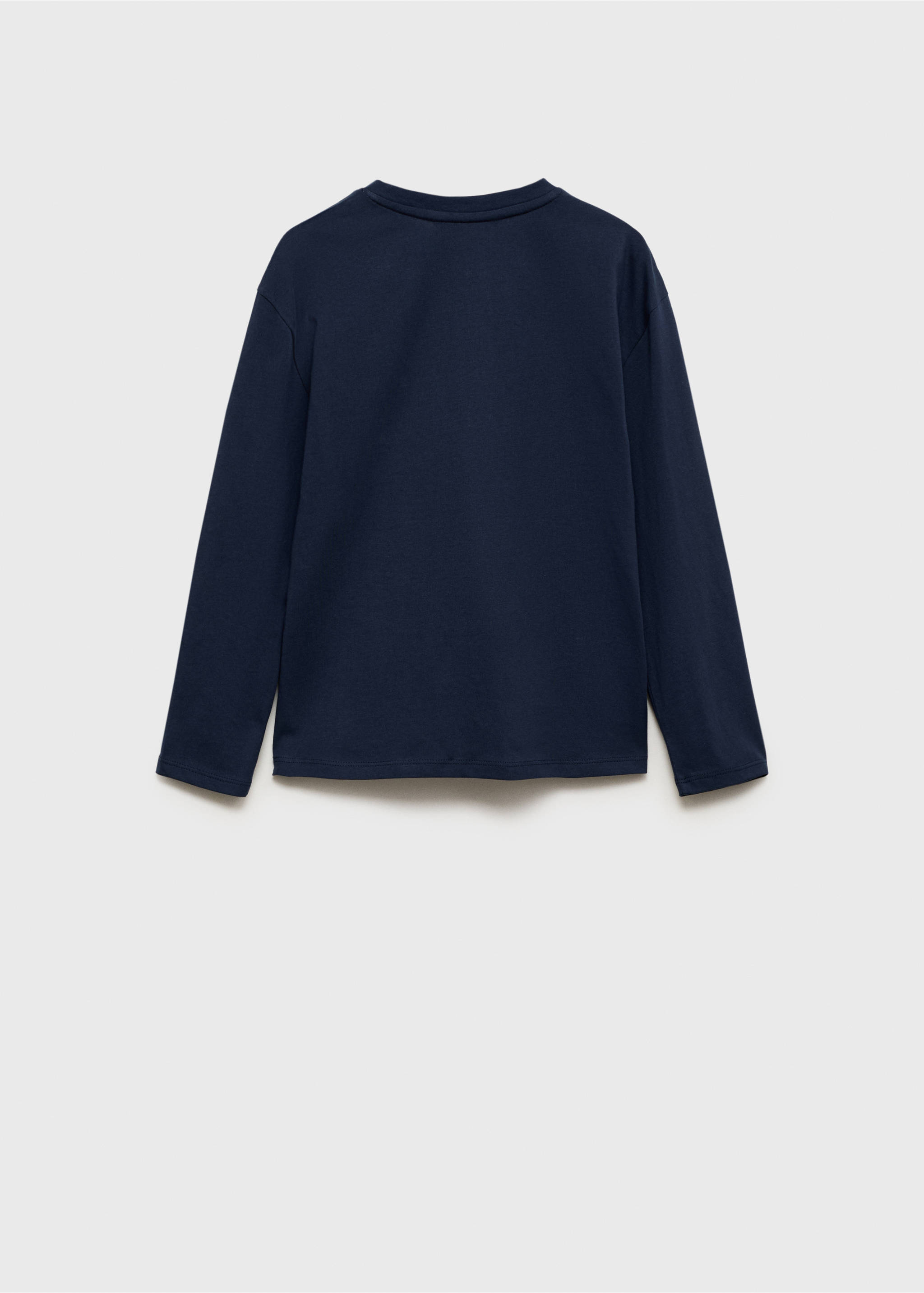 Long sleeve cotton t-shirt - Reverse of the article, Dark Navy. Ref: 87090647-00.