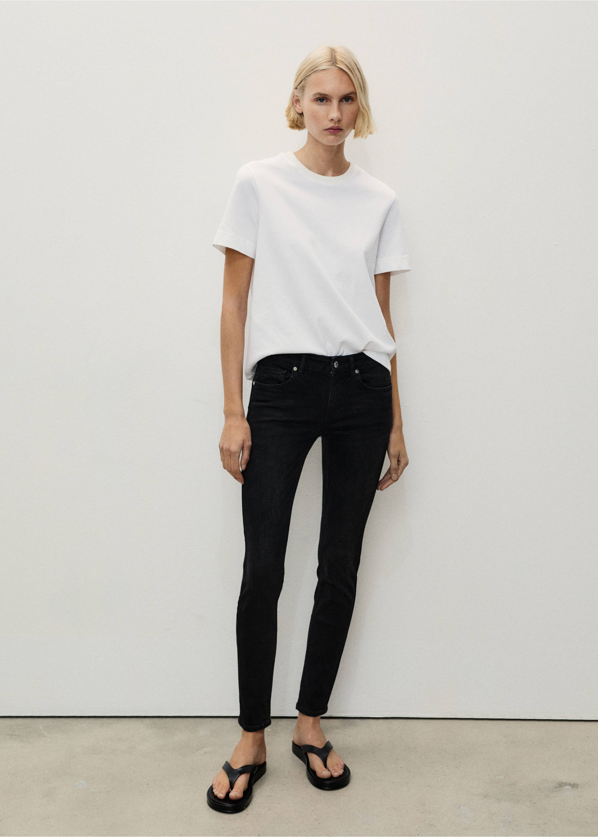 Push-up low-rise skinny jeans - General plane, Black denim. Ref: 87090648-00.