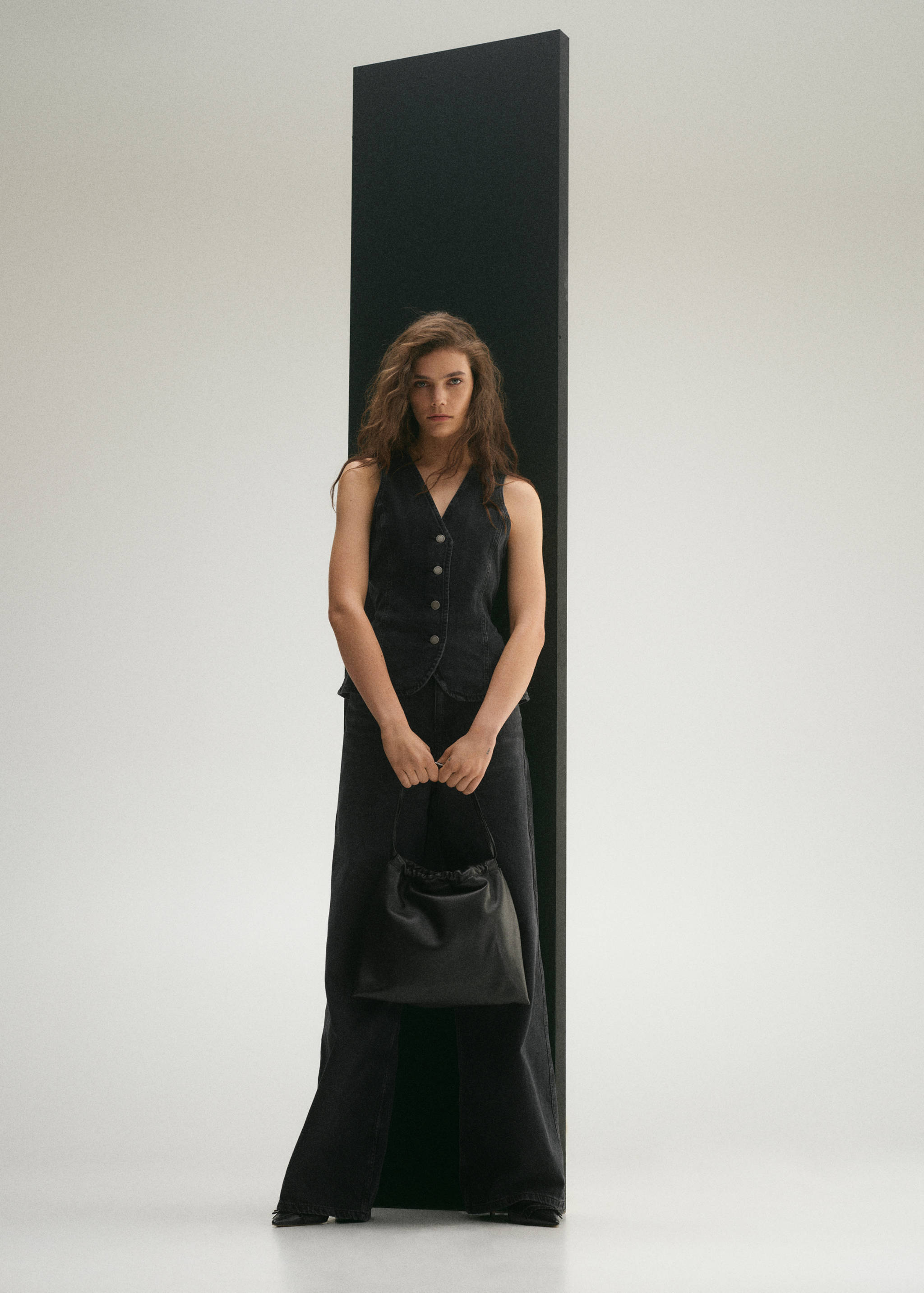 Denim vest with bow - General plane