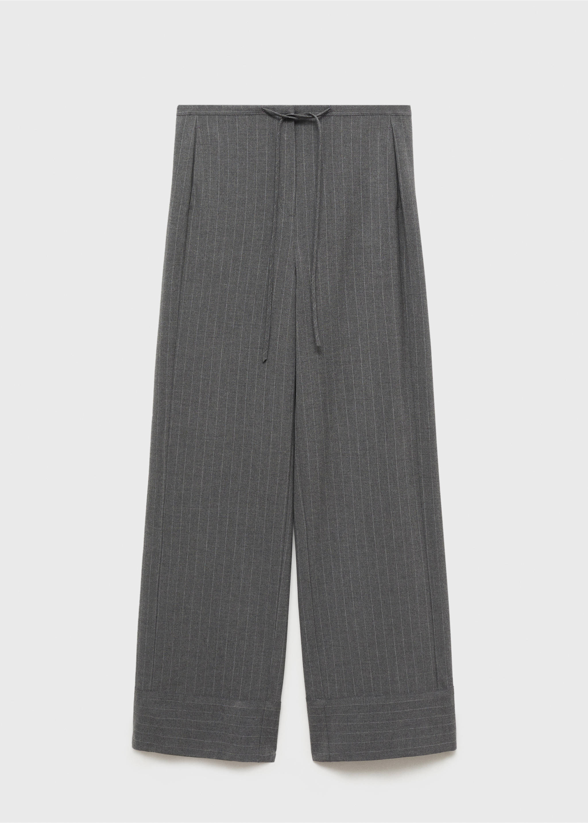 Chalk-stripe straight trousers - Article without model, Grey. Ref: 87090651-00.