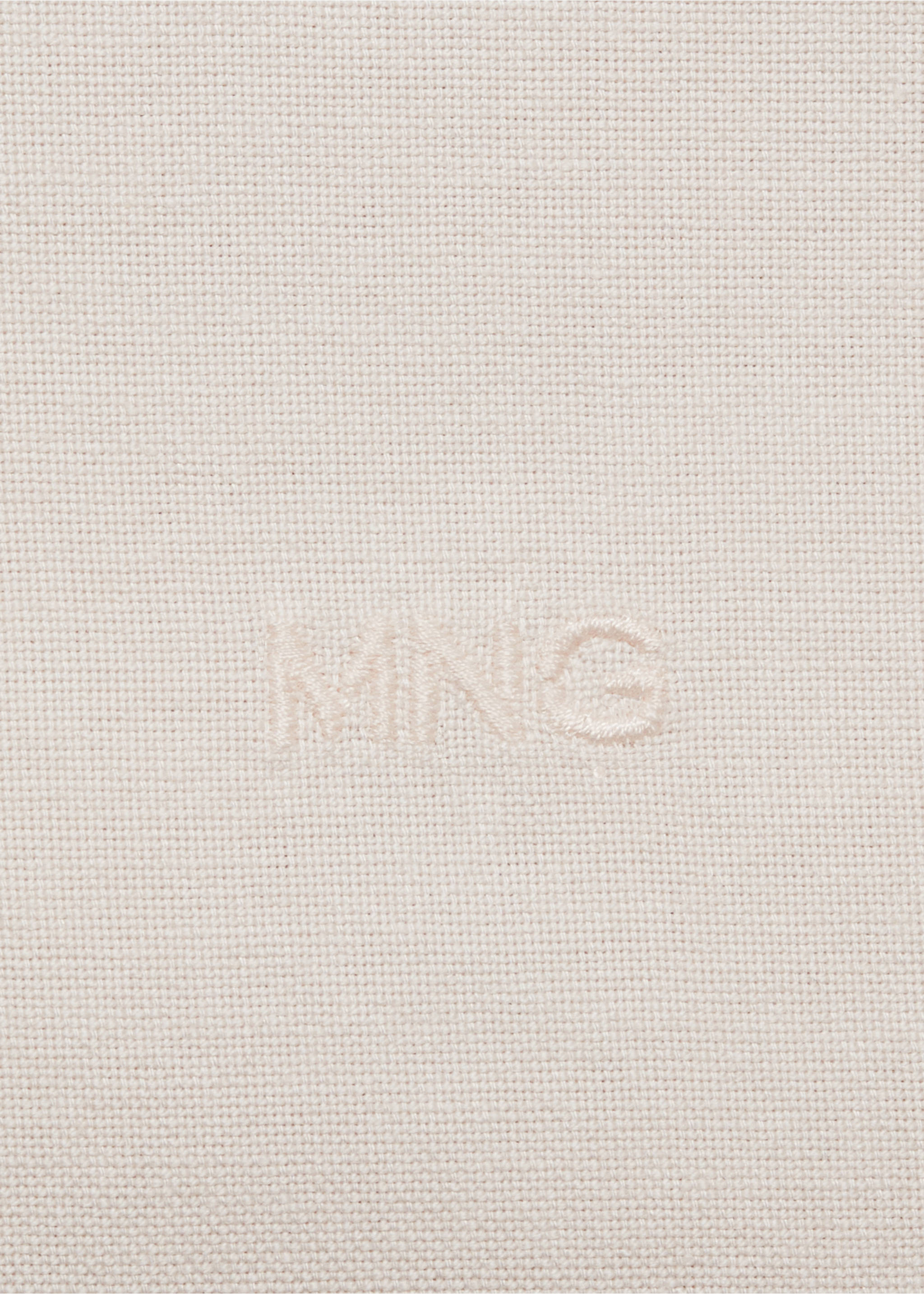 100% cotton Oxford shirt with logo - Details of the article 8, Ecru. Ref: 87090653-00.