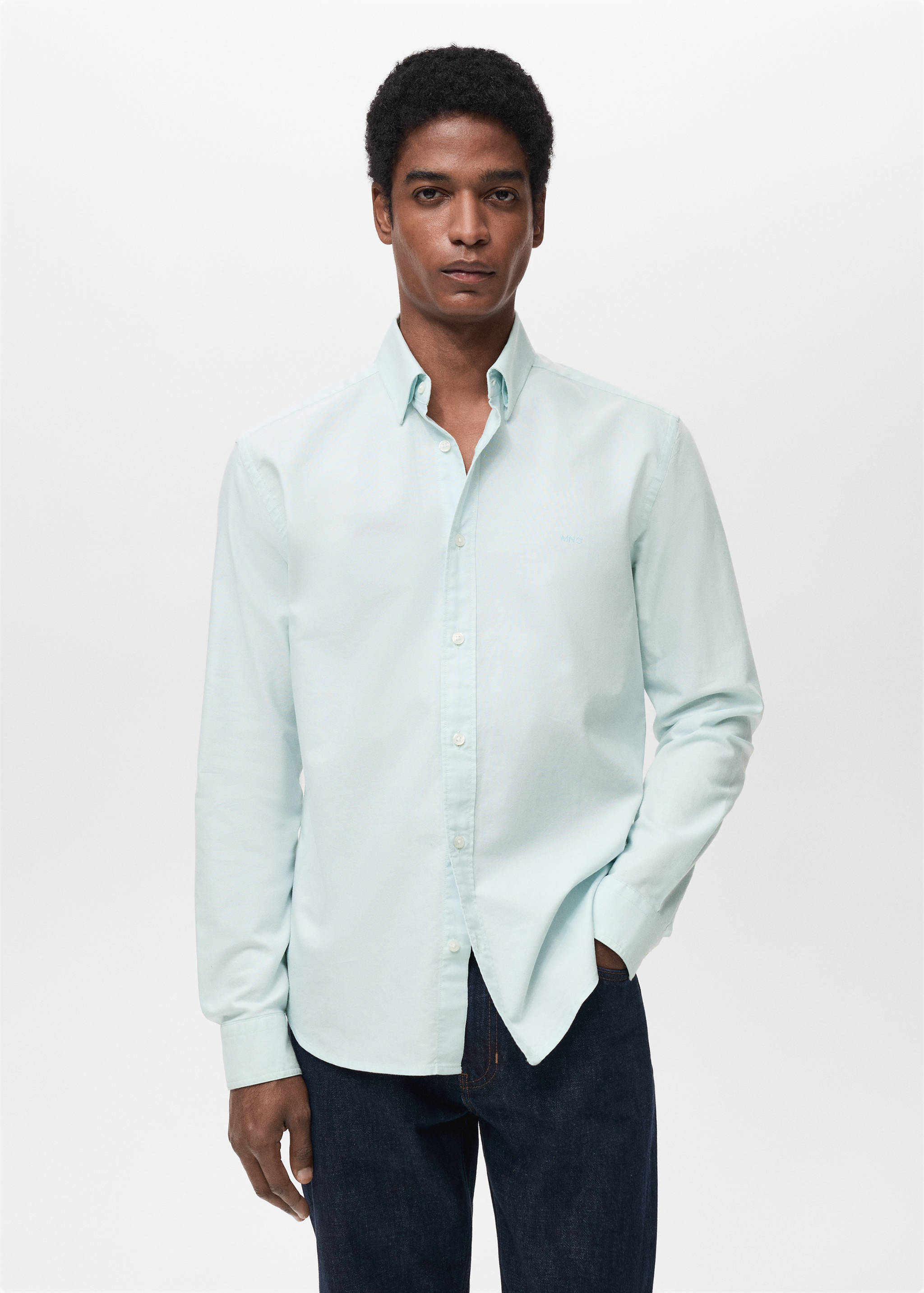 100% cotton Oxford shirt with logo - Medium plane