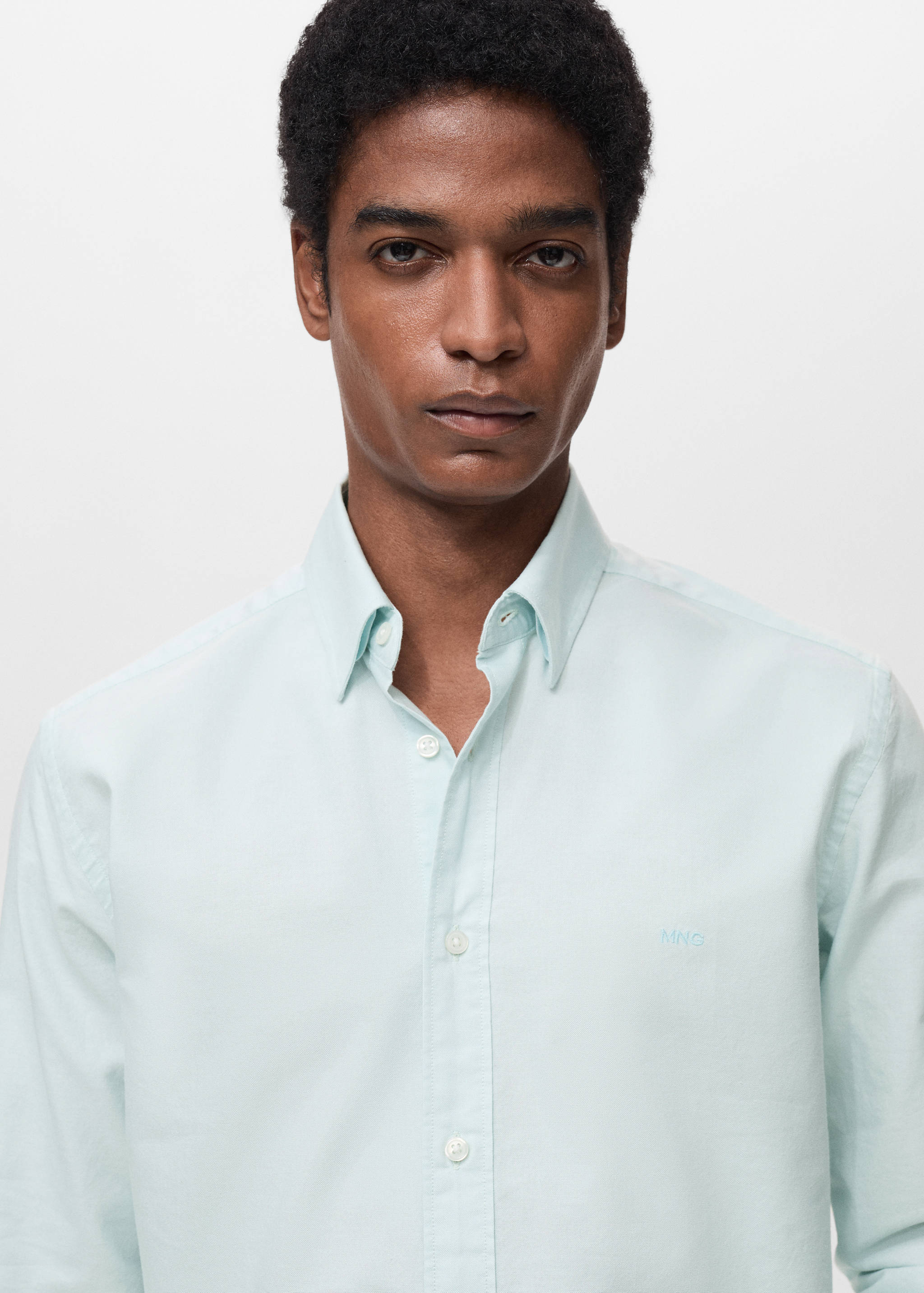 100% cotton Oxford shirt with logo - Details of the article 1