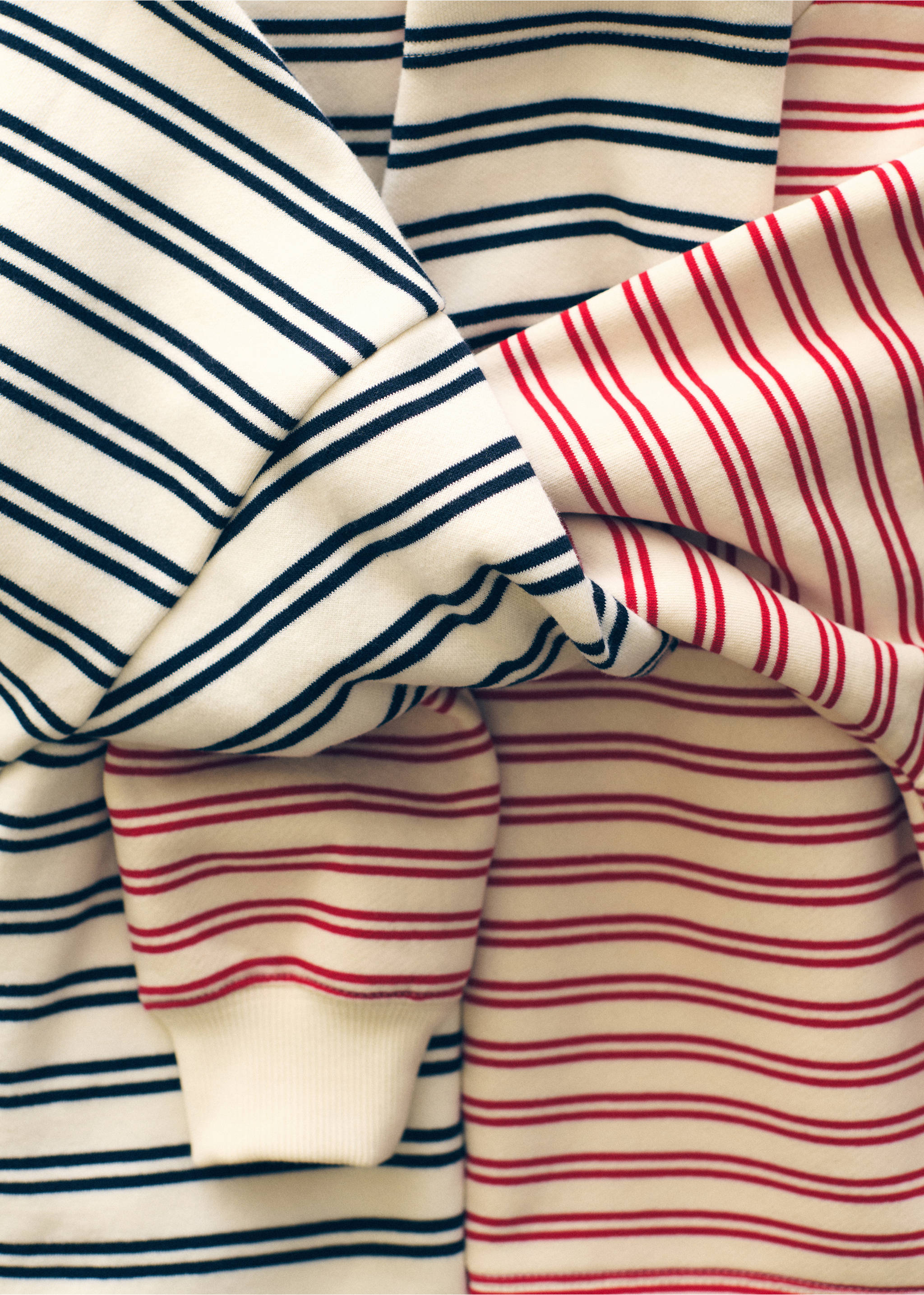 Sudadera algodón rayas - Detalle del artículo 5, Azul marino oscuro. Ref: 87090655-00.