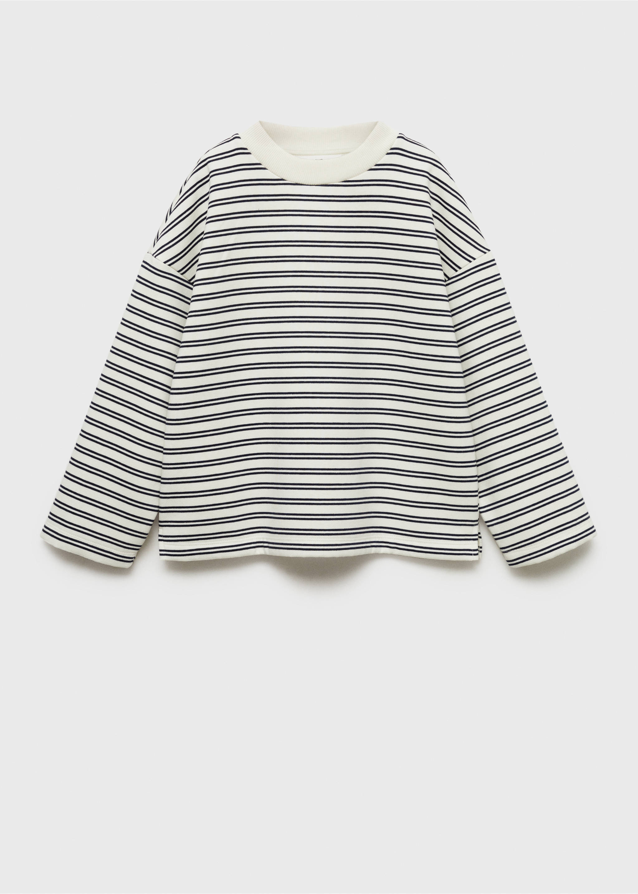 Striped cotton-blend sweatshirt - Article without model, Dark Navy. Ref: 87090655-00.