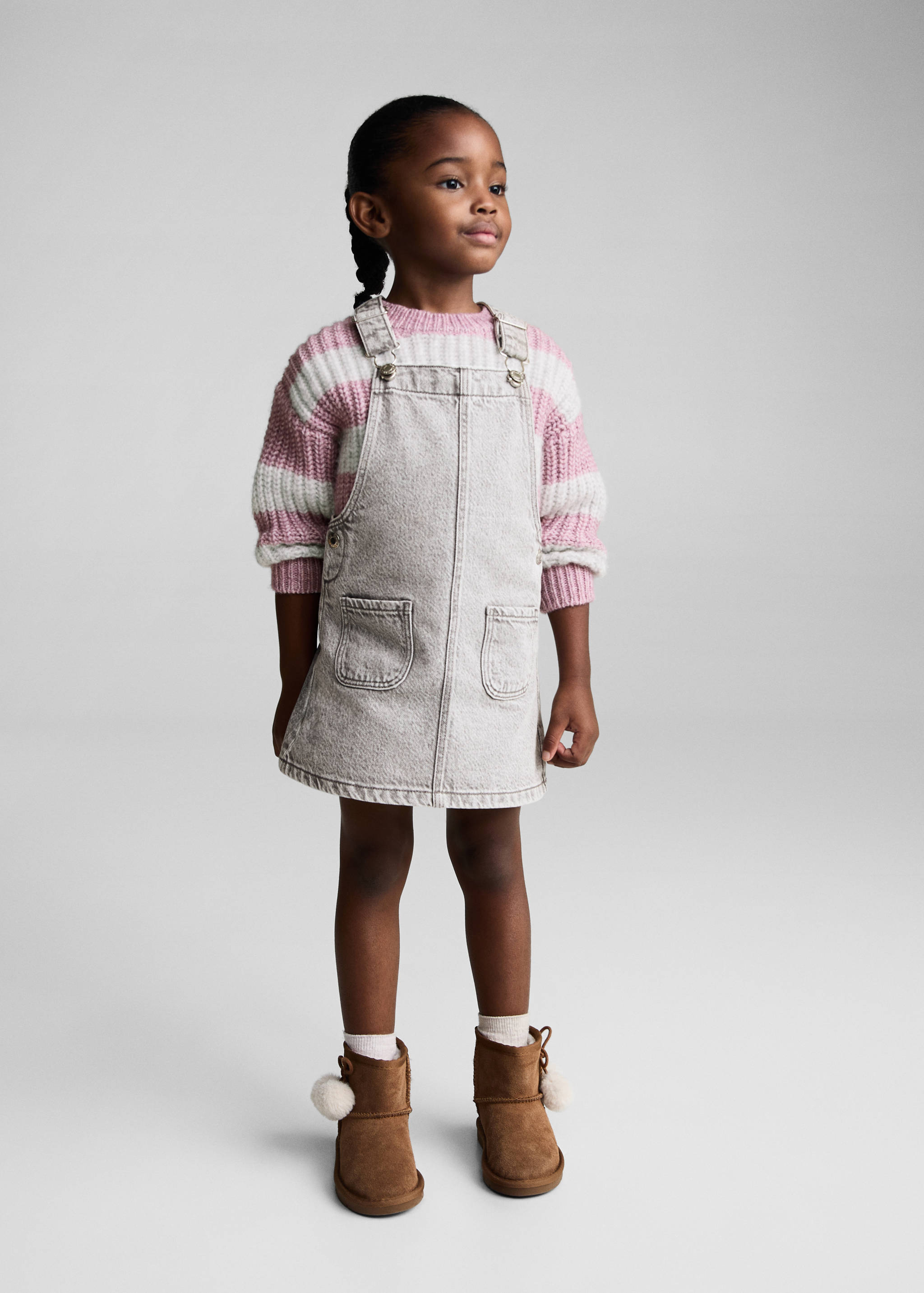 Robe chasuble courte en jean - Plan général