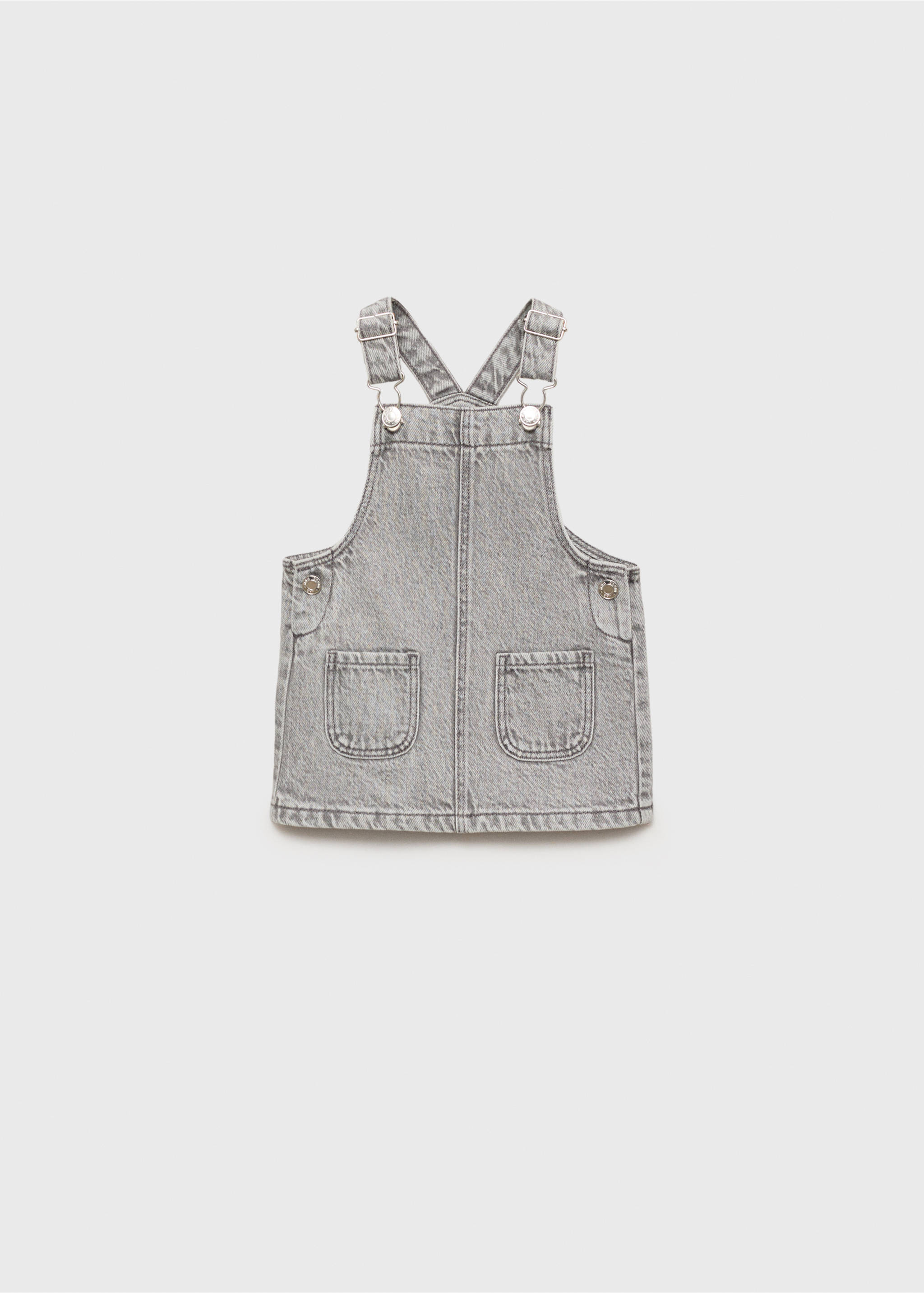 Robe chasuble courte en jean - Article sans modèle, Gris denim. Ref: 87091045-00.