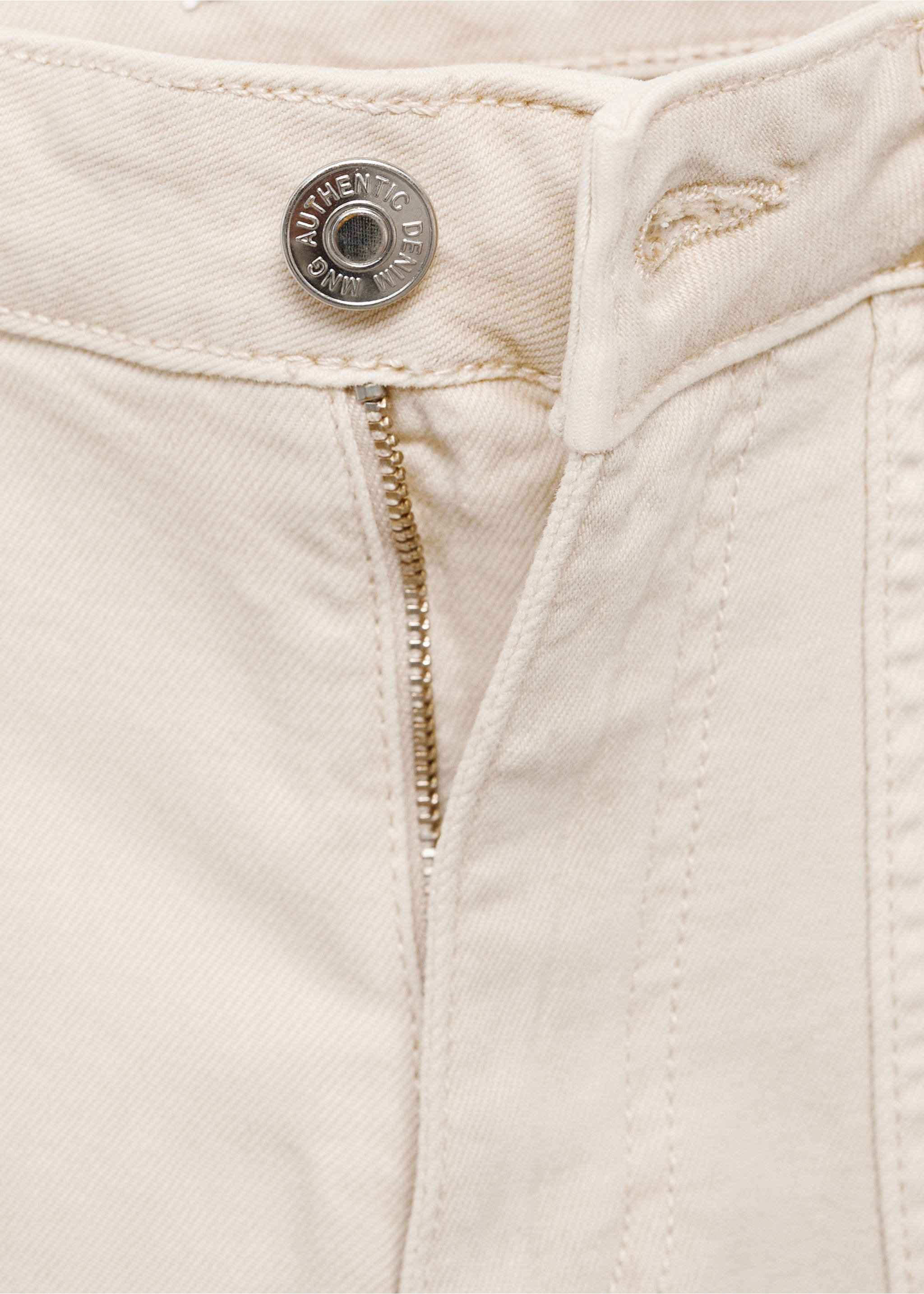 Culotte jeans with pockets - Details of the article 8, Beige. Ref: 87091046-00.